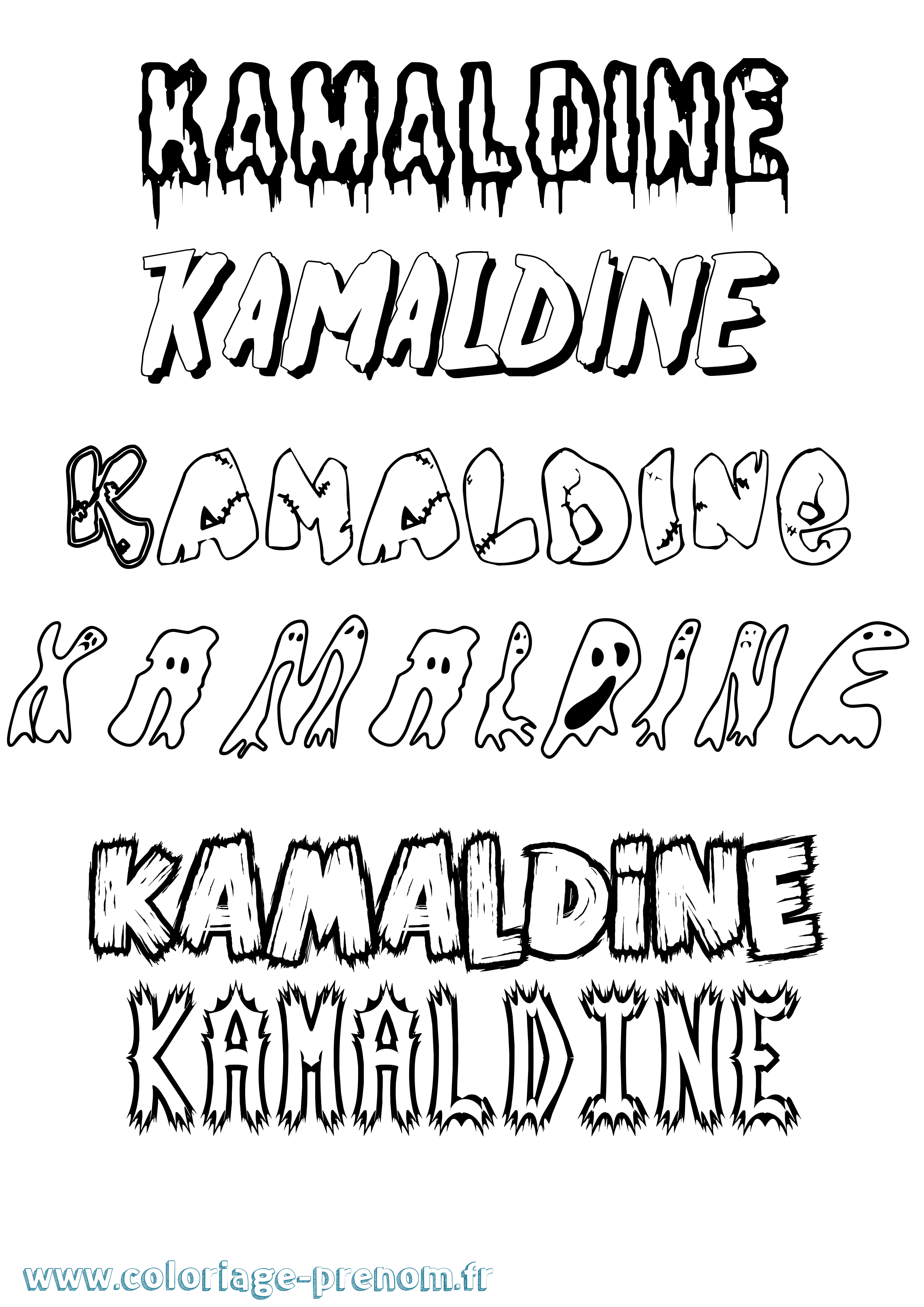 Coloriage Kamaldine Frisson Coloriage prénom Kamaldine Frisson