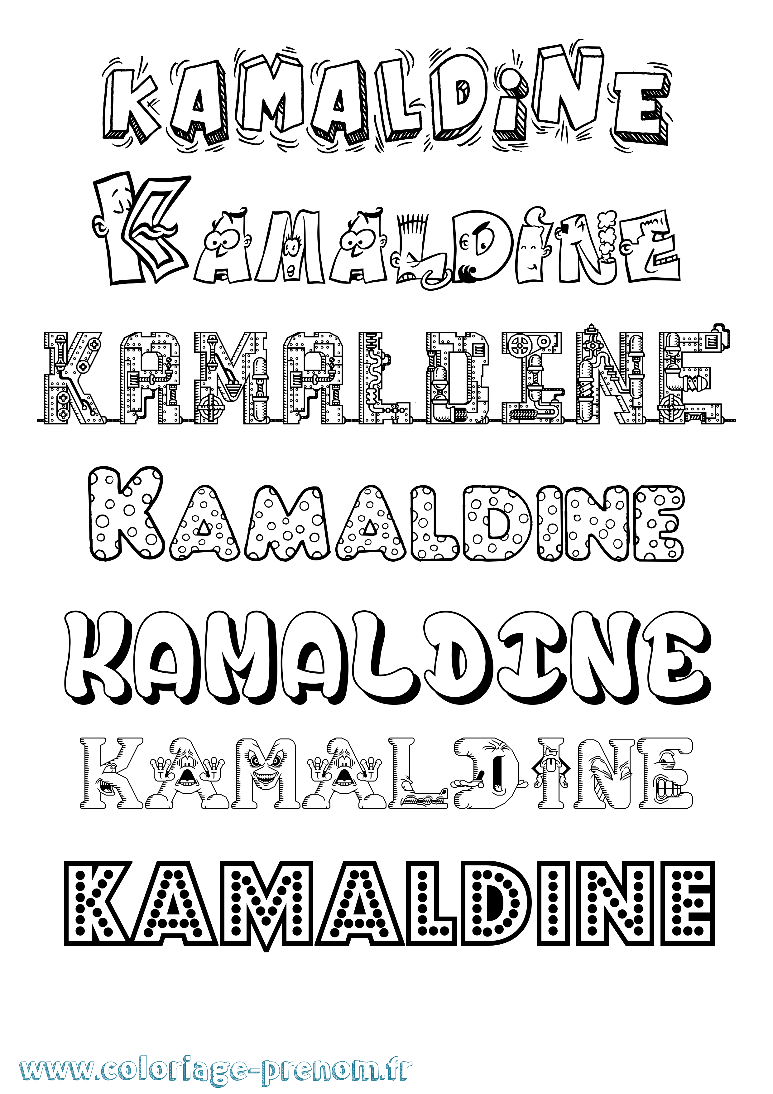 Coloriage Kamaldine Fun Coloriage prénom Kamaldine Fun