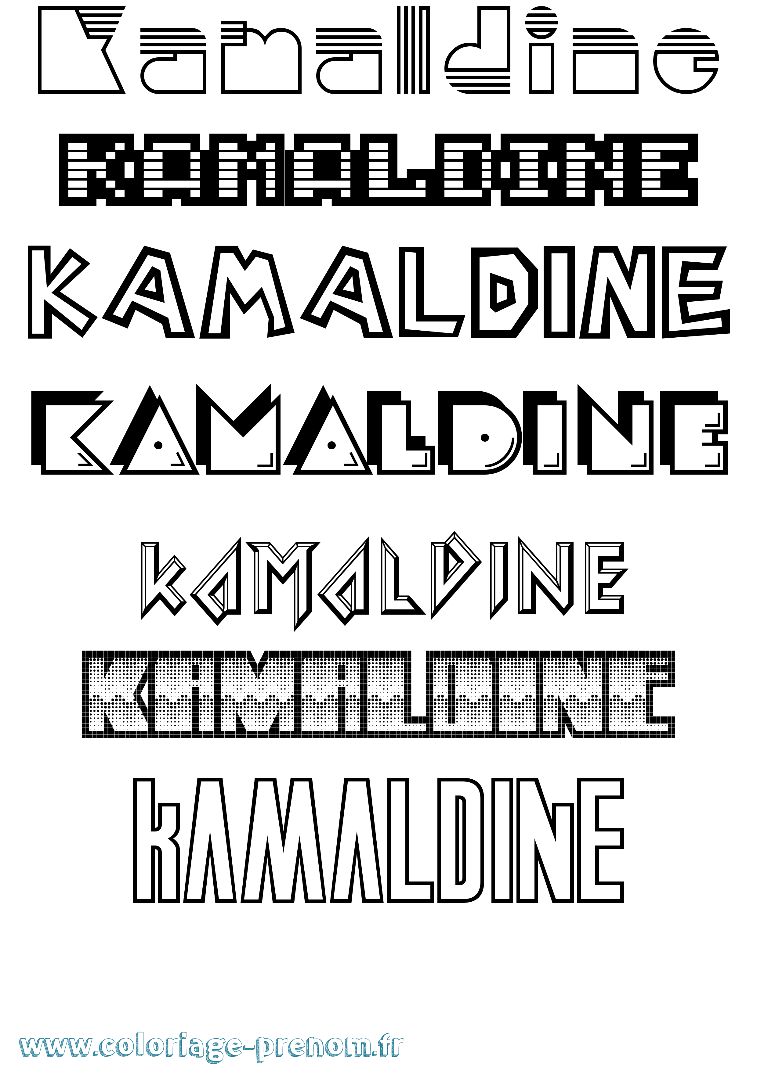 Coloriage Kamaldine Jeux Vidéos Coloriage prénom Kamaldine Jeux Vidéos