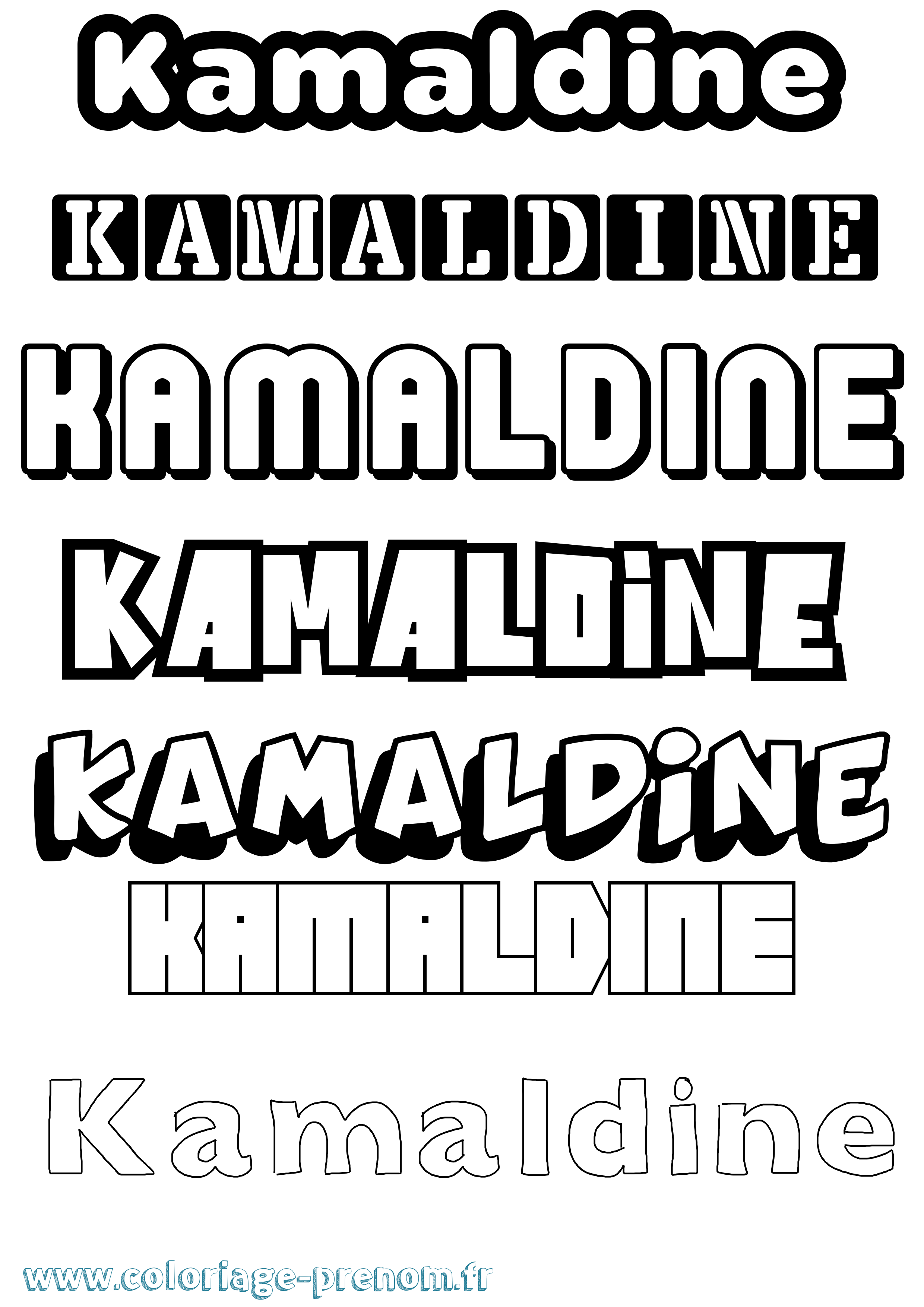 Coloriage Kamaldine Simple Coloriage prénom Kamaldine Simple