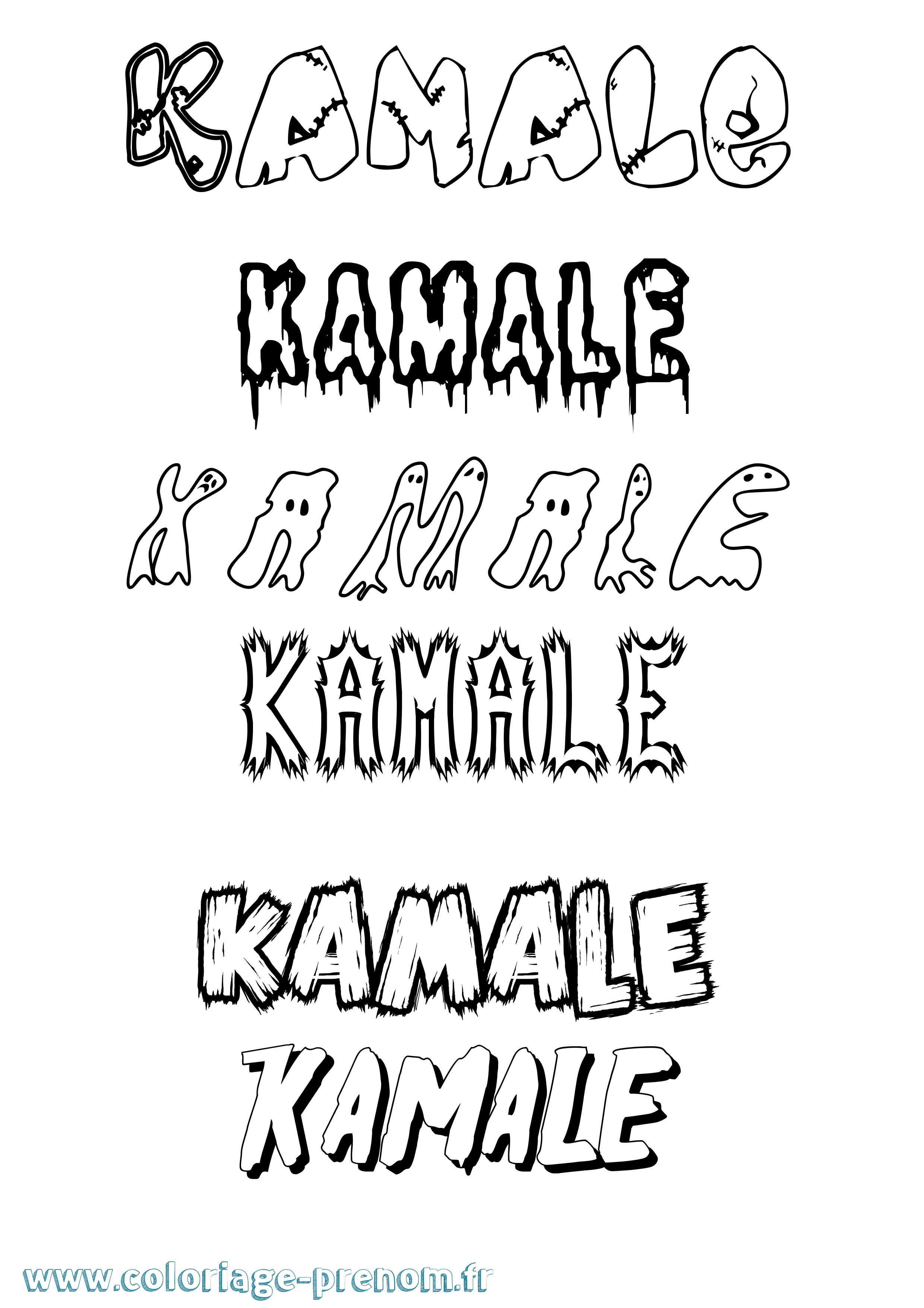 Coloriage Kamale Frisson Coloriage prénom Kamale Frisson