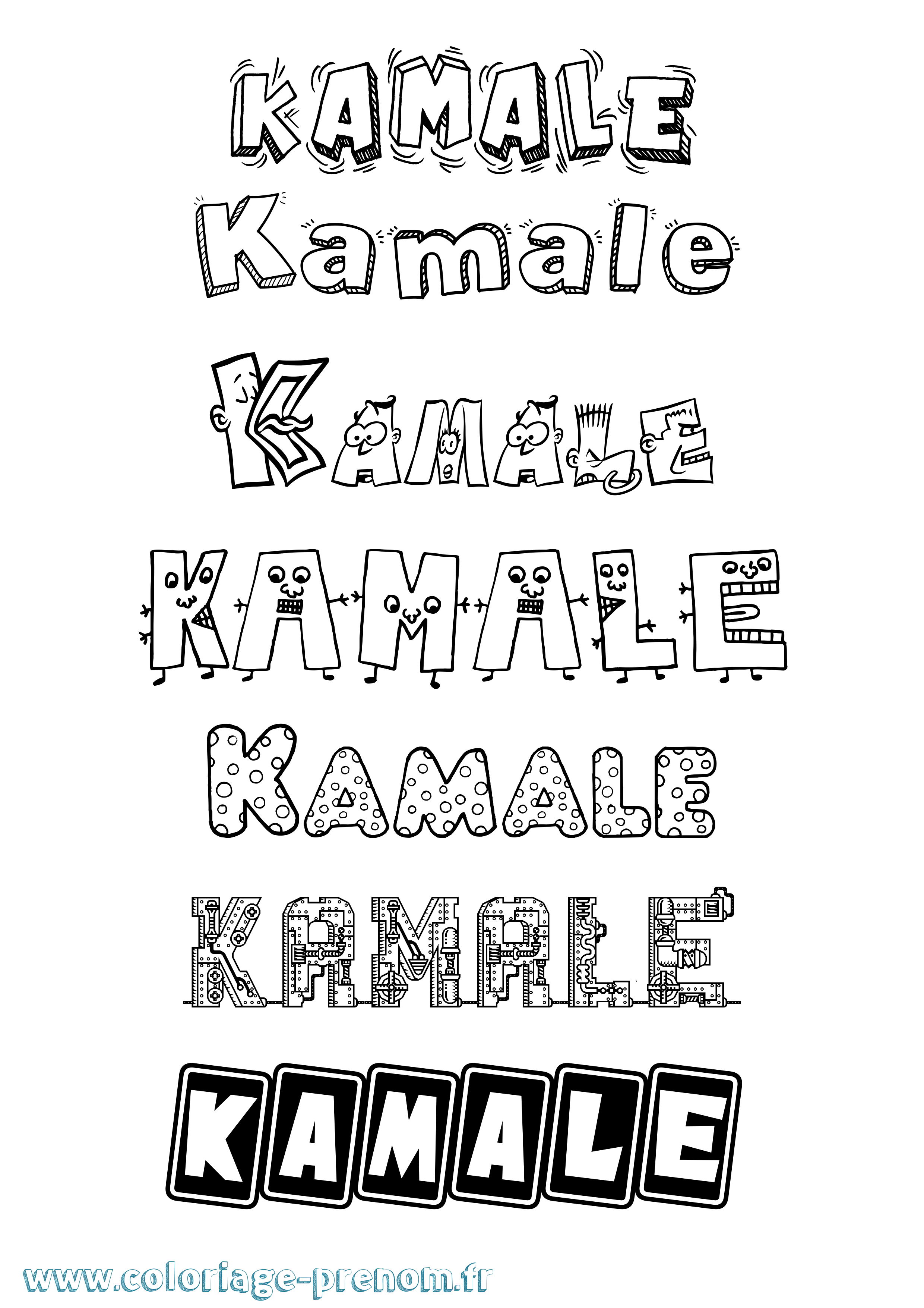 Coloriage Kamale Fun Coloriage prénom Kamale Fun