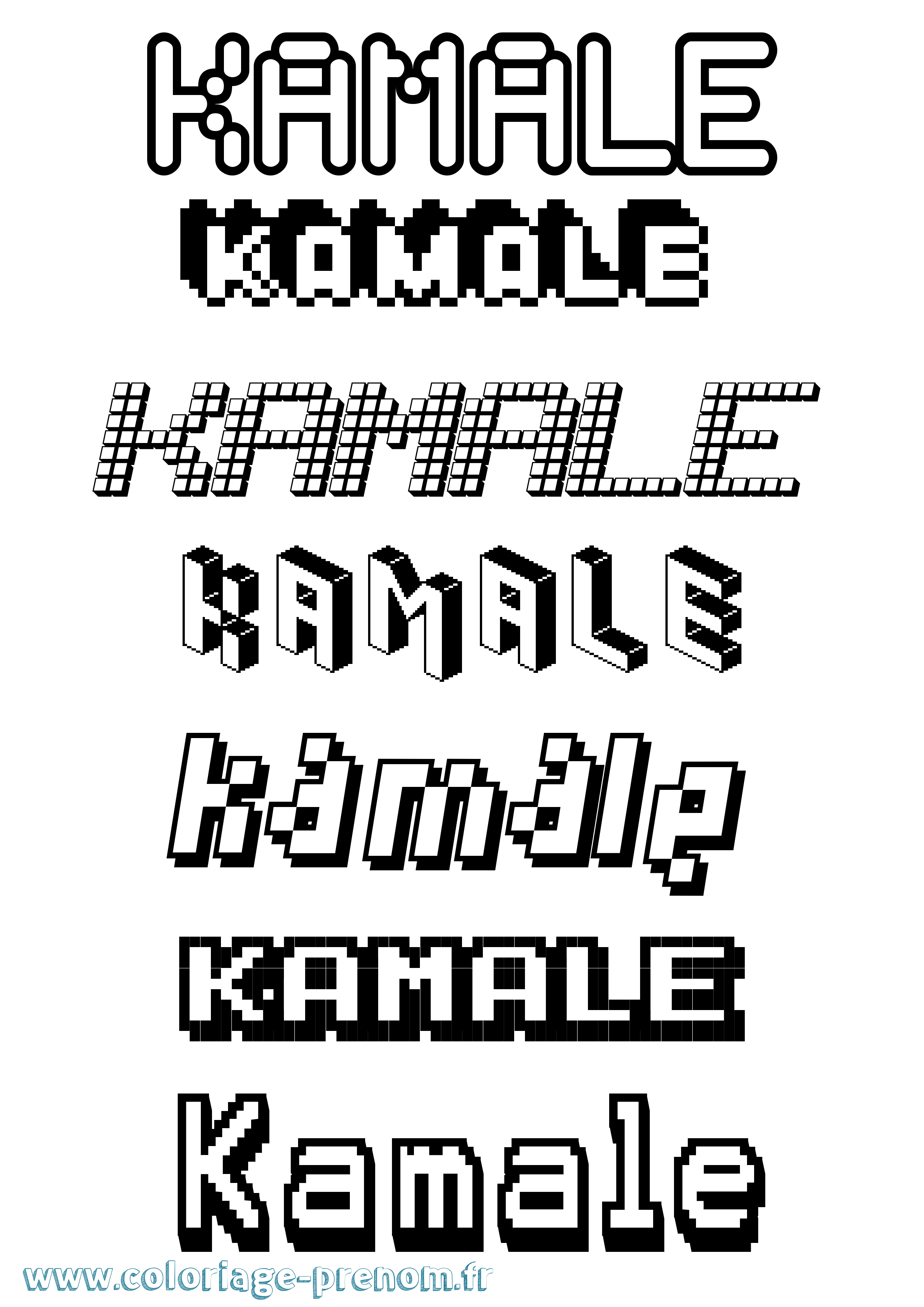 Coloriage Kamale Pixel Coloriage prénom Kamale Pixel