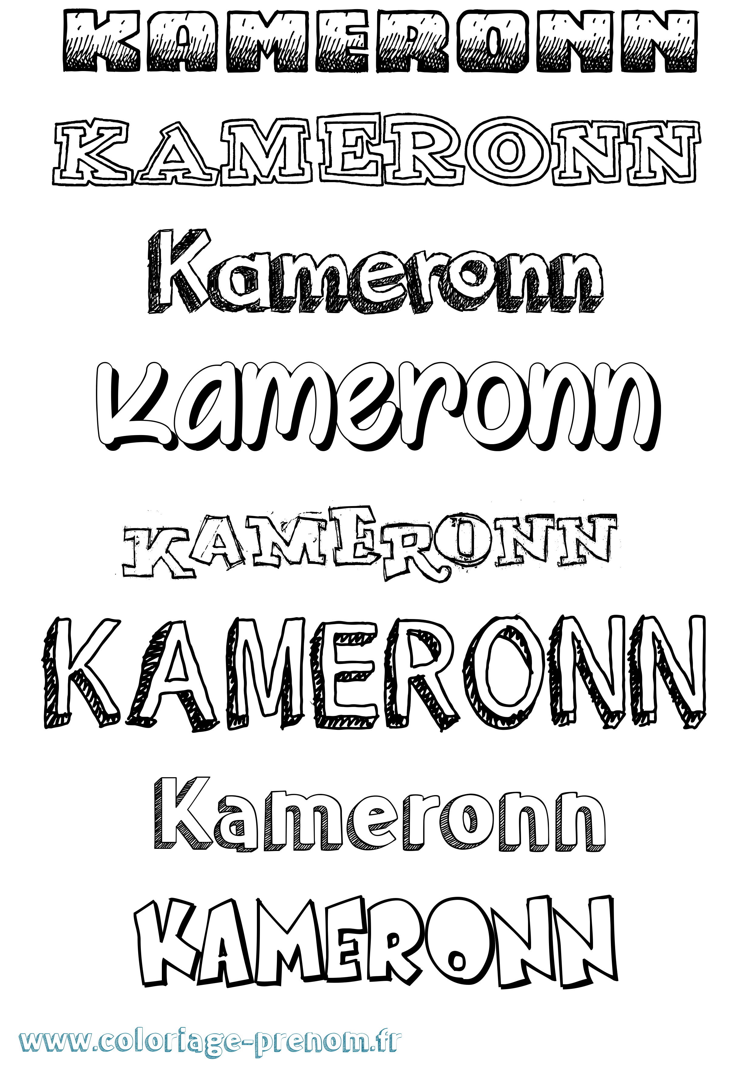 Coloriage Kameronn Dessiné Coloriage prénom Kameronn Dessiné