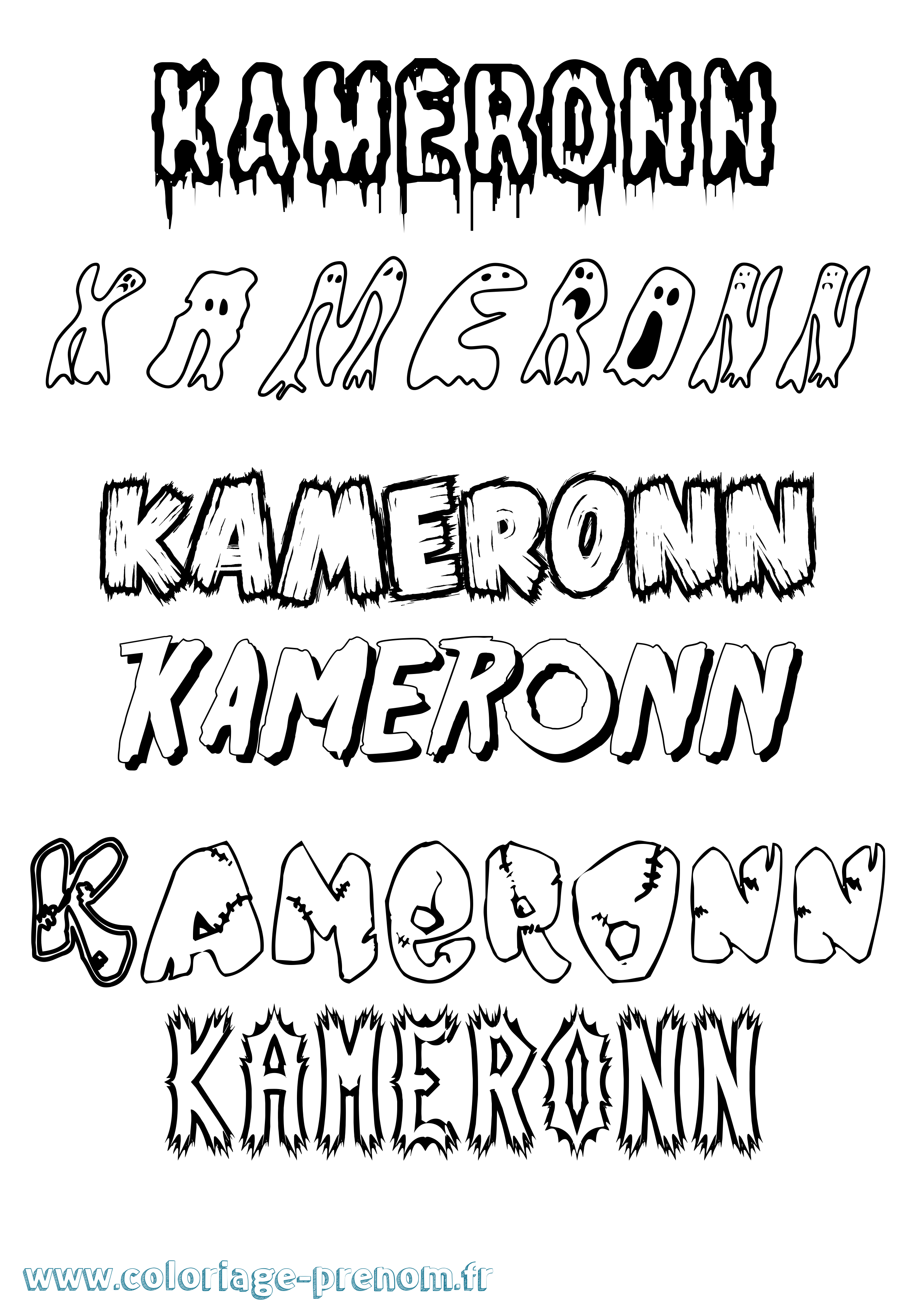 Coloriage Kameronn Frisson Coloriage prénom Kameronn Frisson
