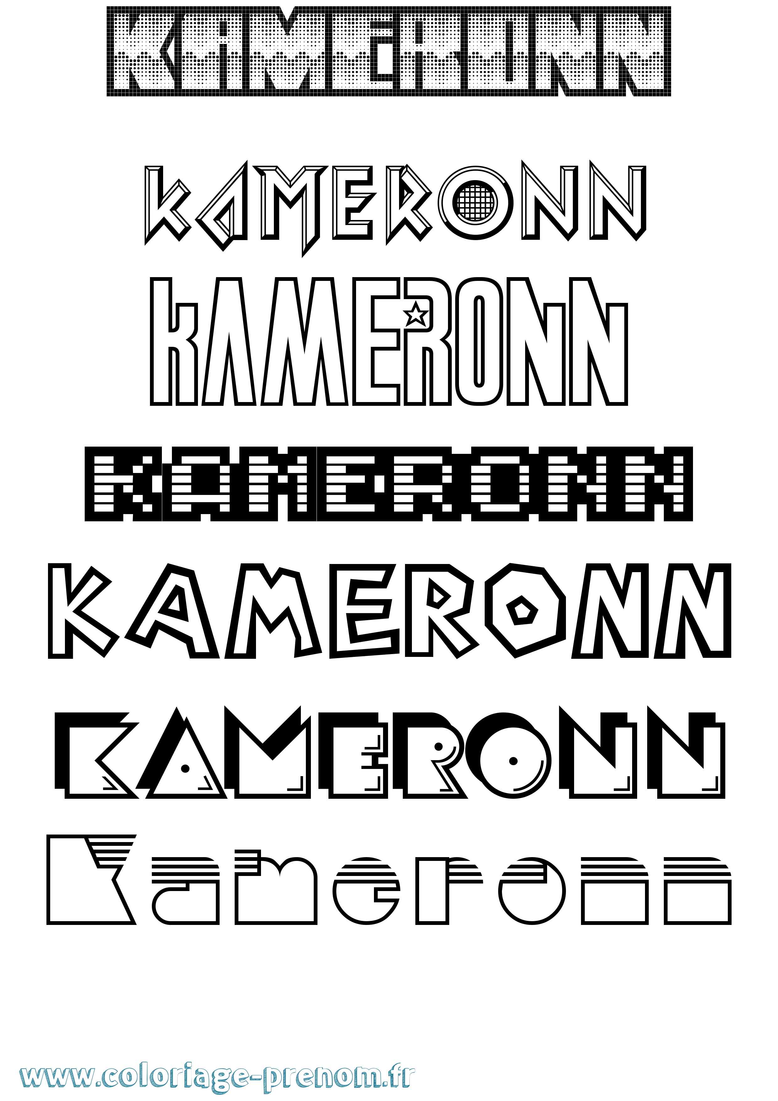 Coloriage Kameronn Jeux Vidéos Coloriage prénom Kameronn Jeux Vidéos