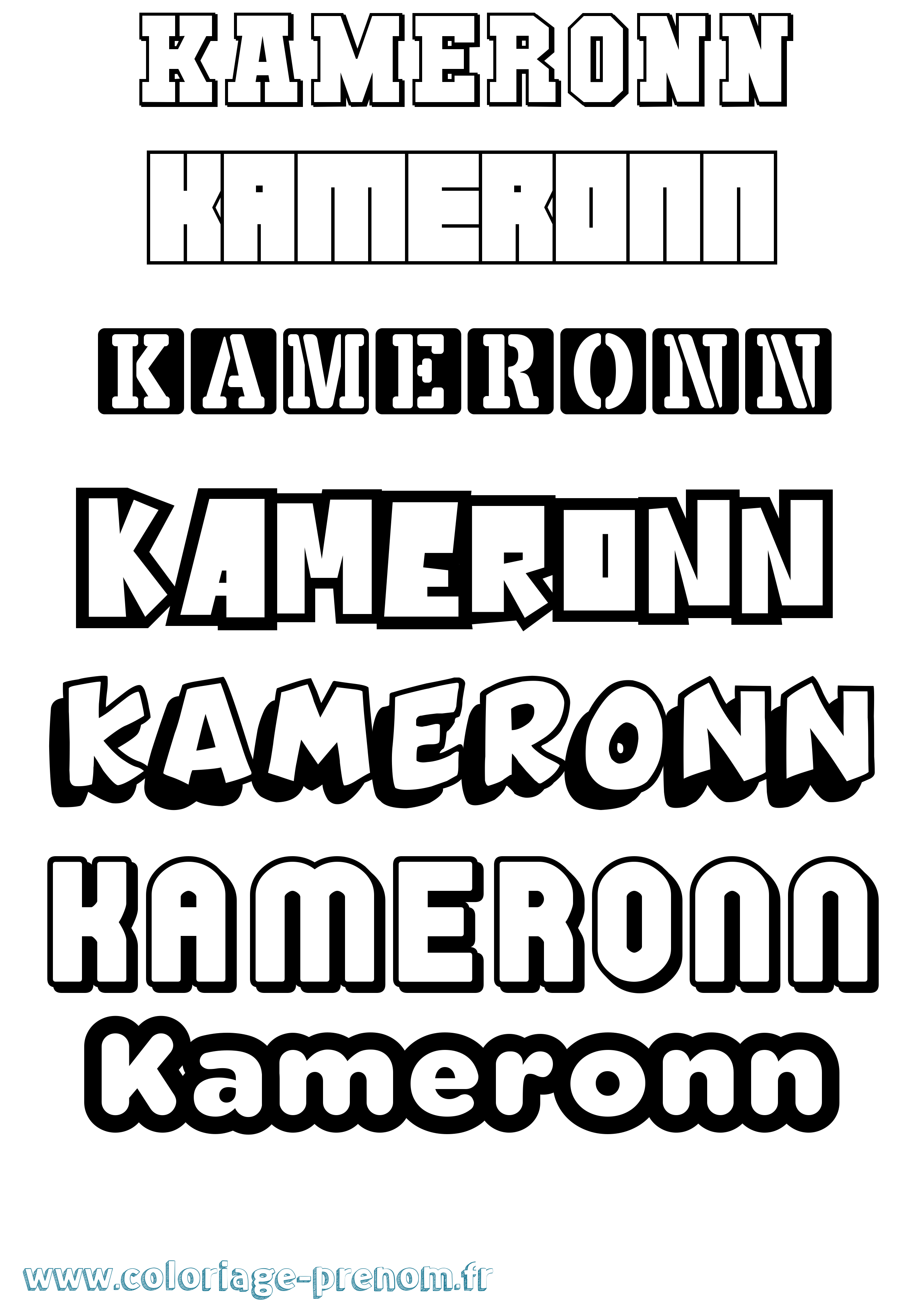Coloriage Kameronn Simple Coloriage prénom Kameronn Simple