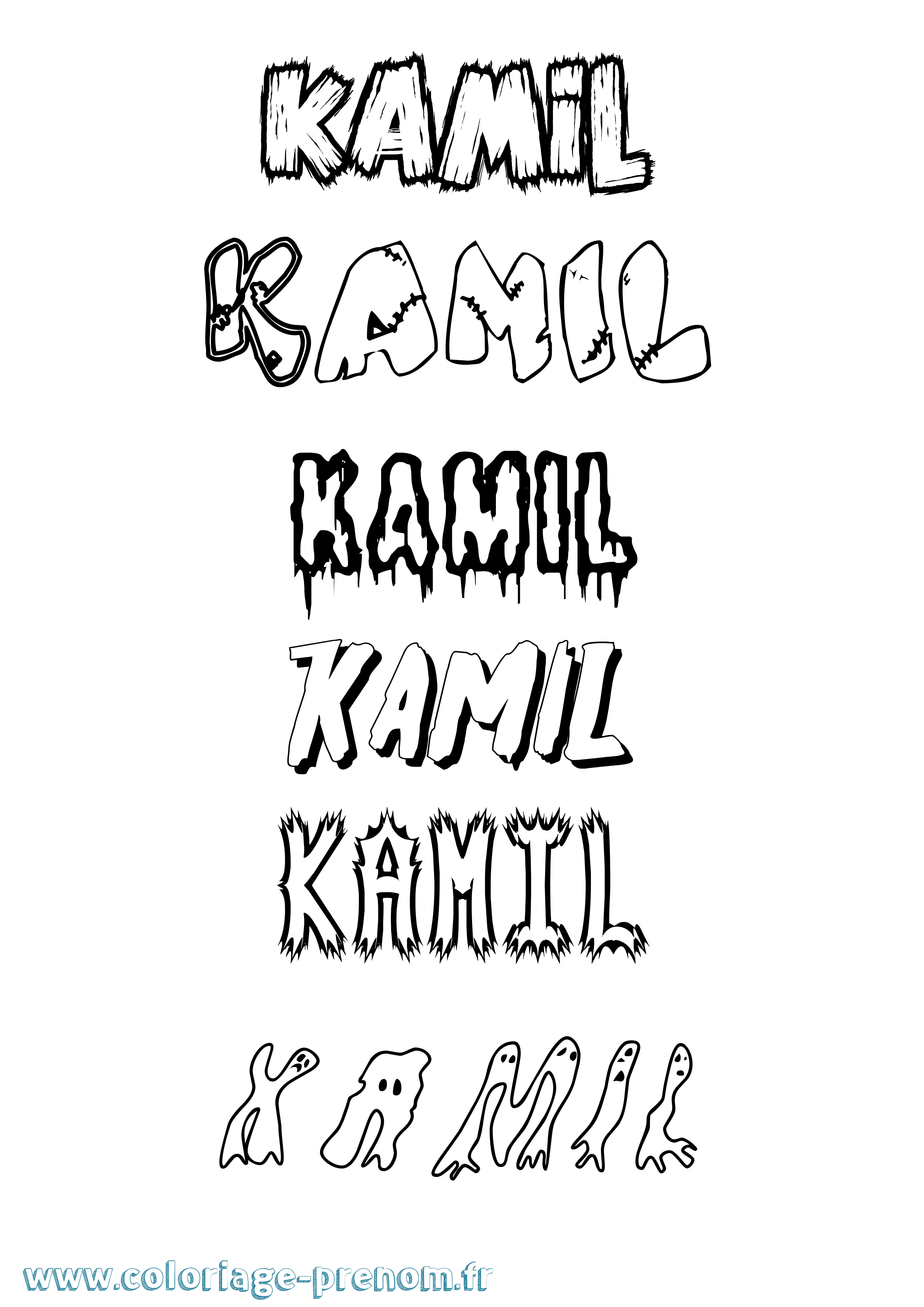 Coloriage Kamil Frisson Coloriage prénom Kamil Frisson