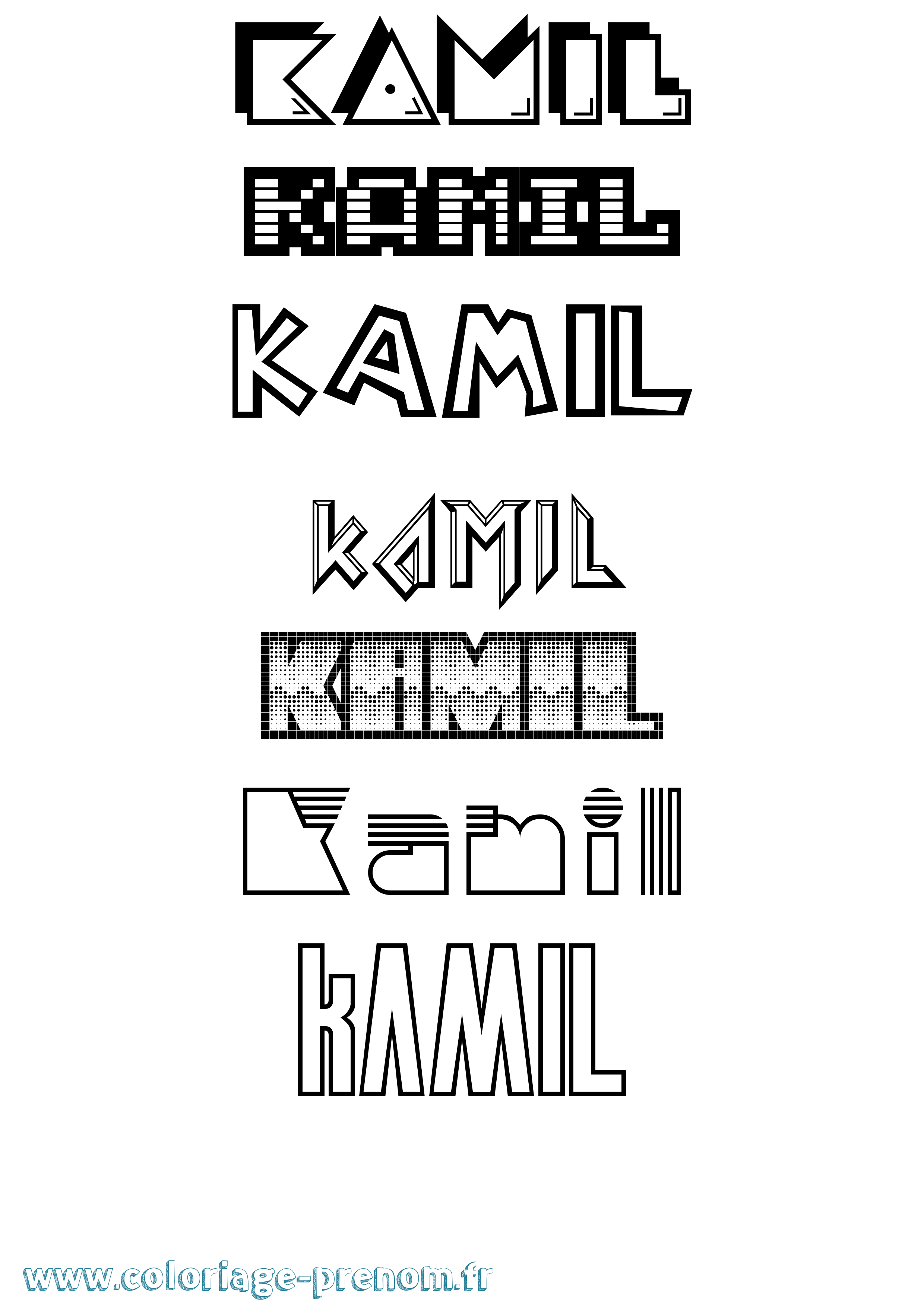 Coloriage Kamil Jeux Vidéos Coloriage prénom Kamil Jeux Vidéos
