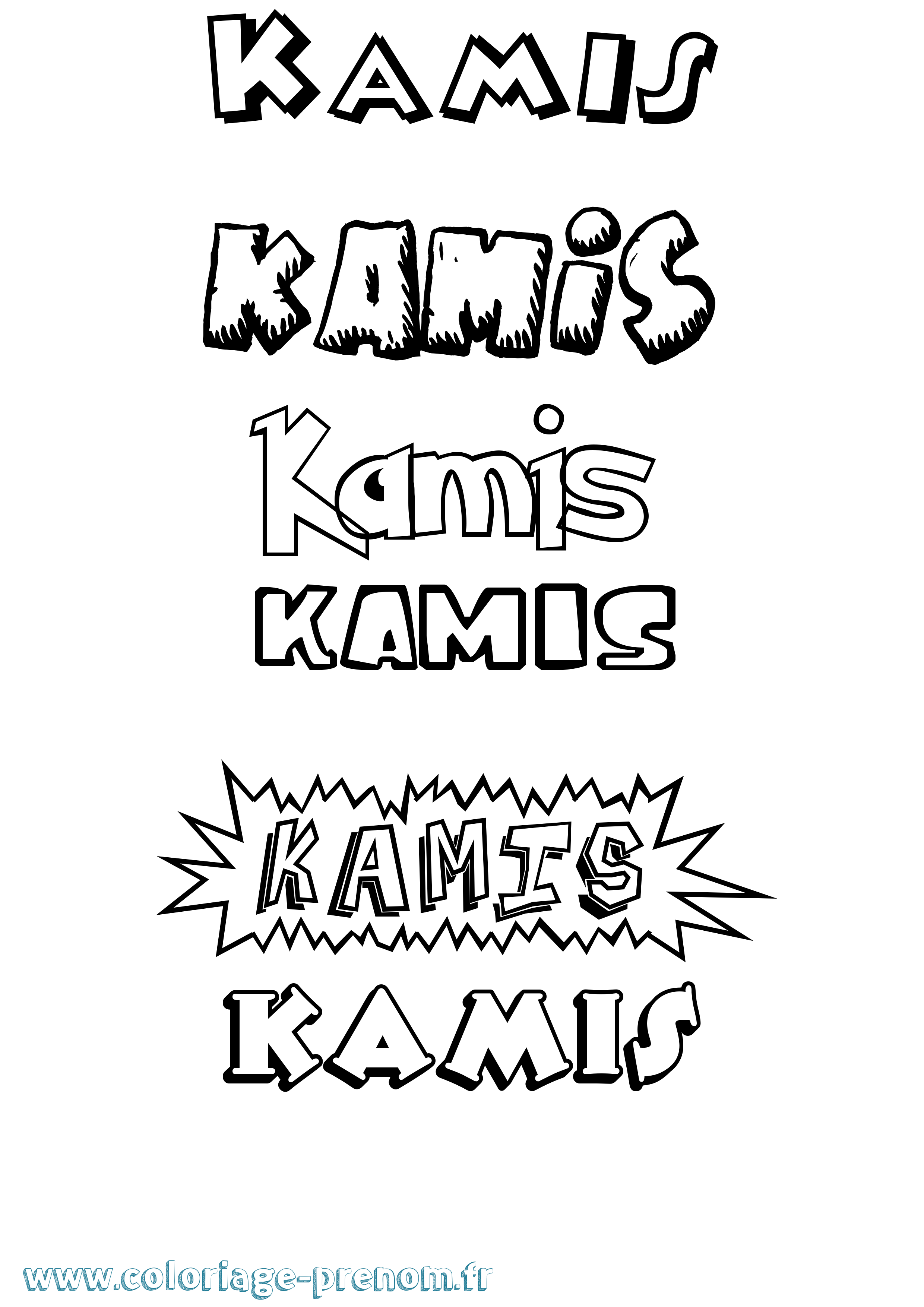 Coloriage Kamis Dessin Animé Coloriage prénom Kamis Dessin Animé