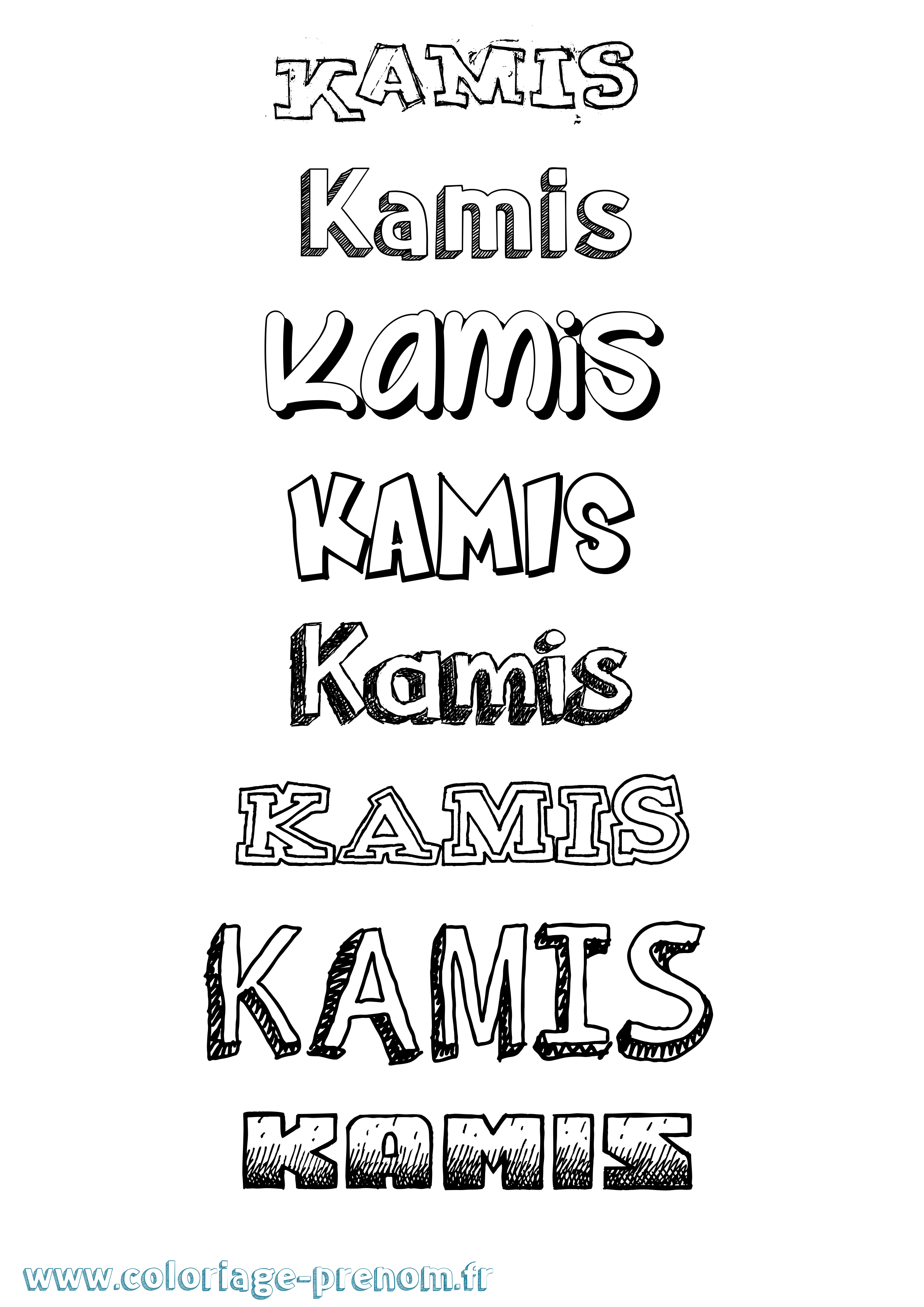 Coloriage Kamis Dessiné Coloriage prénom Kamis Dessiné
