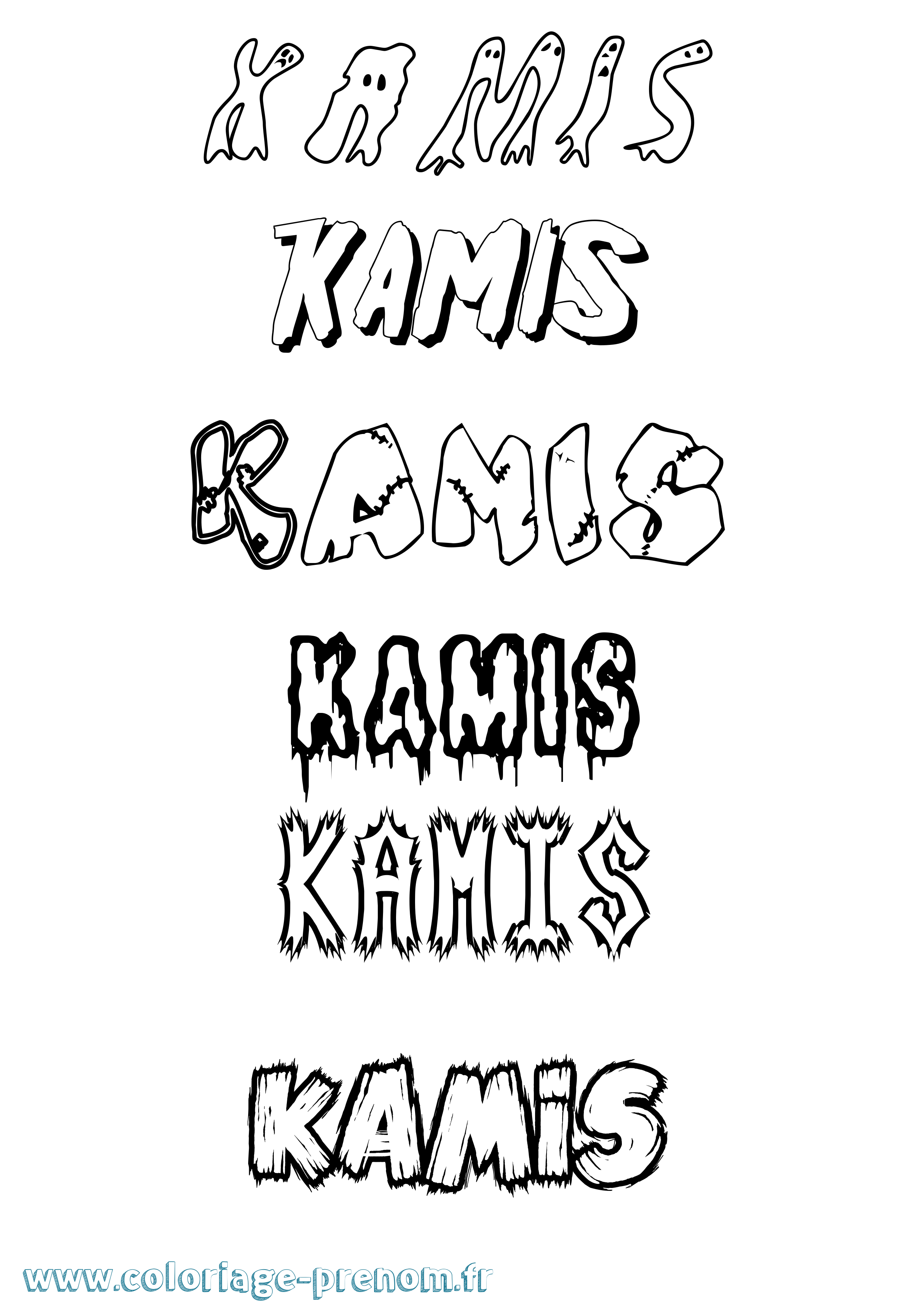 Coloriage Kamis Frisson Coloriage prénom Kamis Frisson