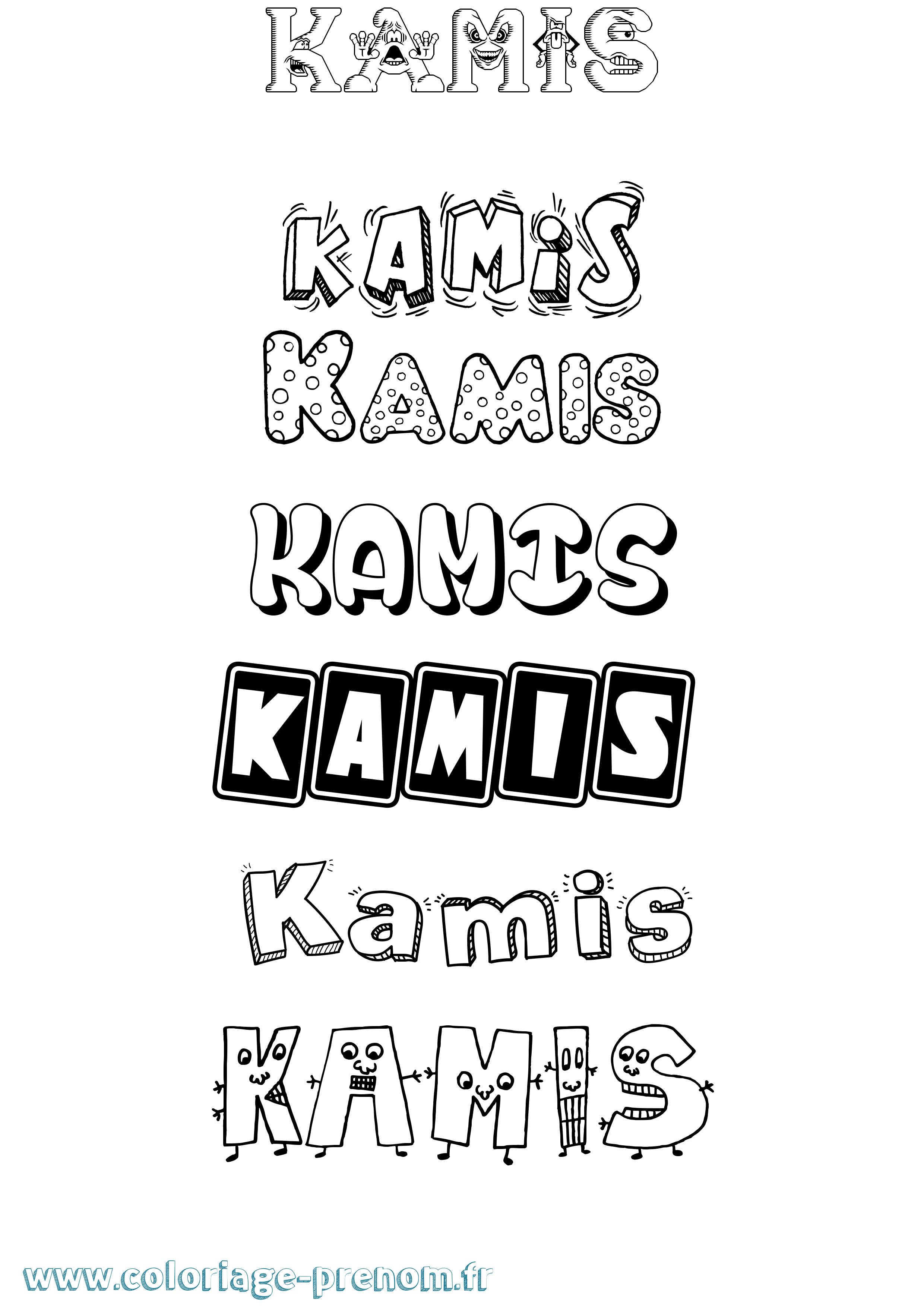 Coloriage Kamis Fun Coloriage prénom Kamis Fun