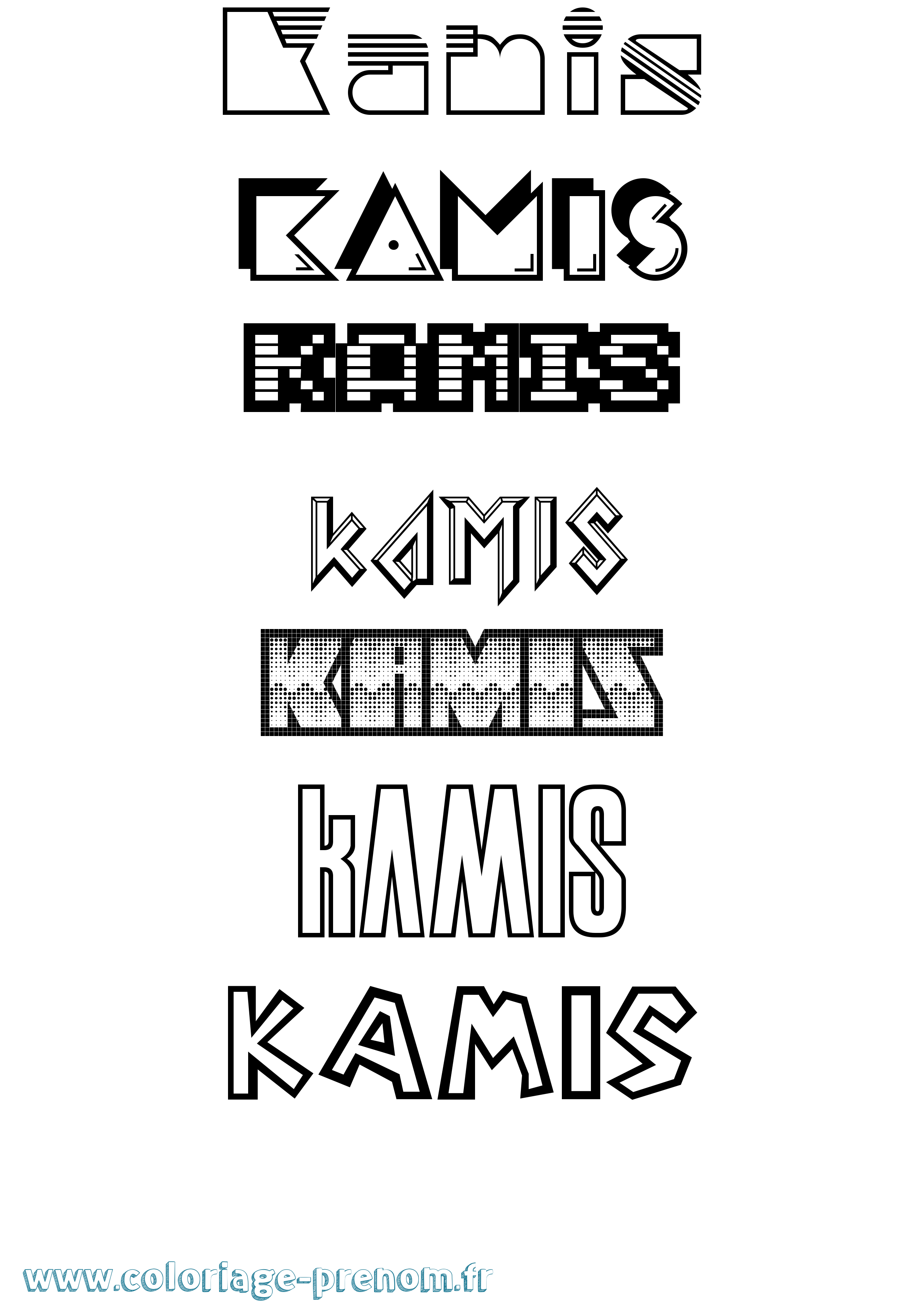 Coloriage Kamis Jeux Vidéos Coloriage prénom Kamis Jeux Vidéos