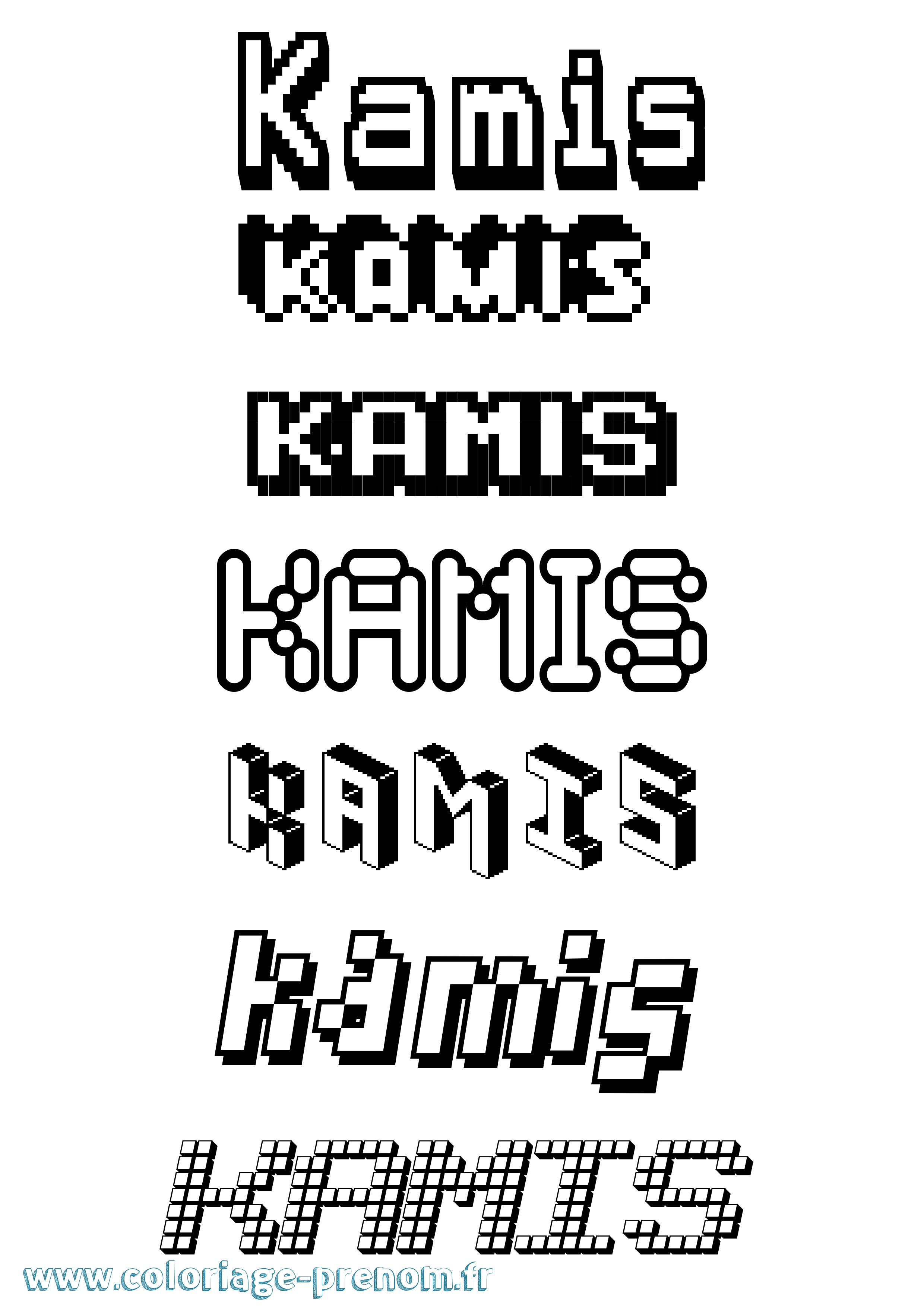 Coloriage Kamis Pixel Coloriage prénom Kamis Pixel