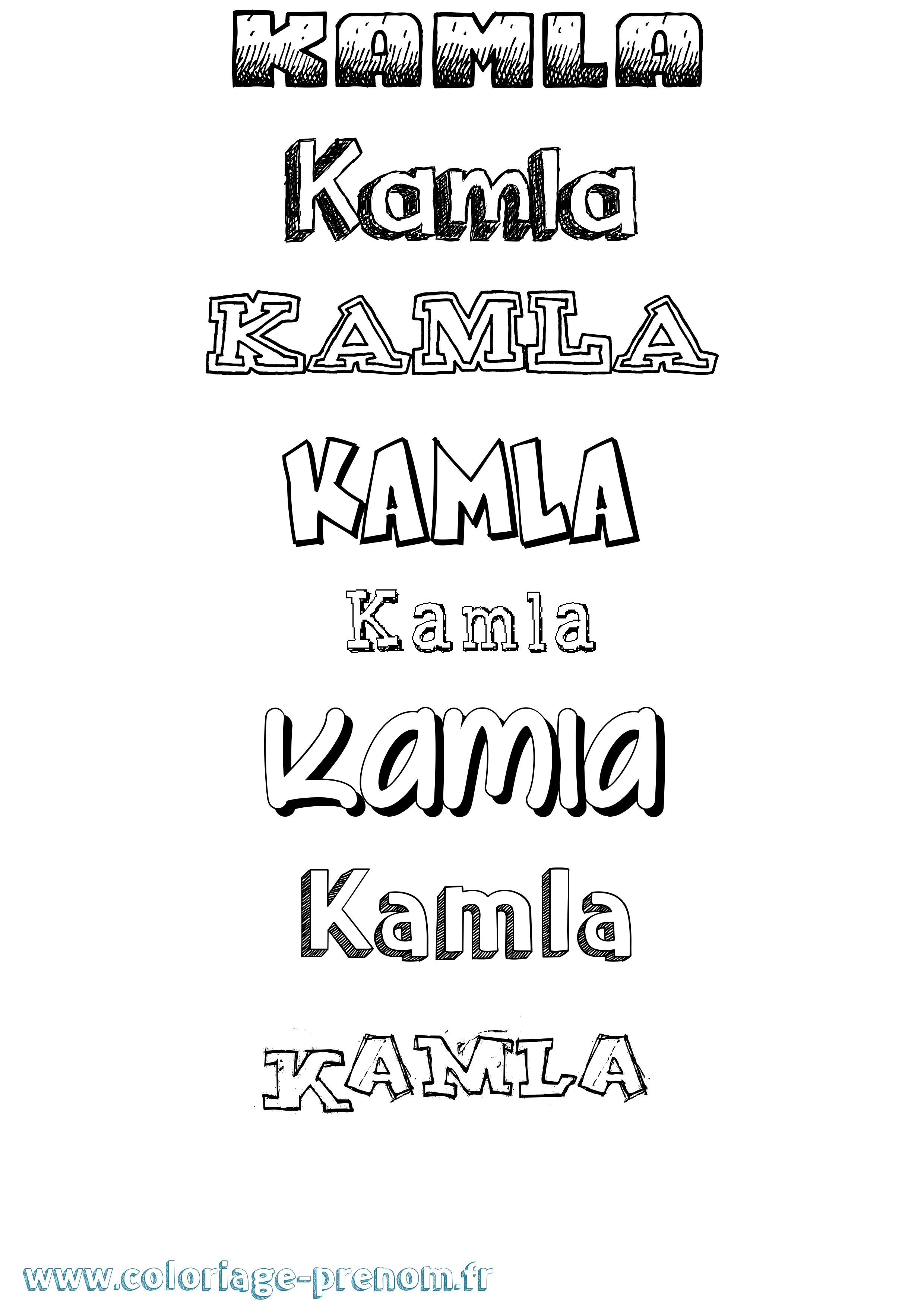 Coloriage Kamla Dessiné Coloriage prénom Kamla Dessiné