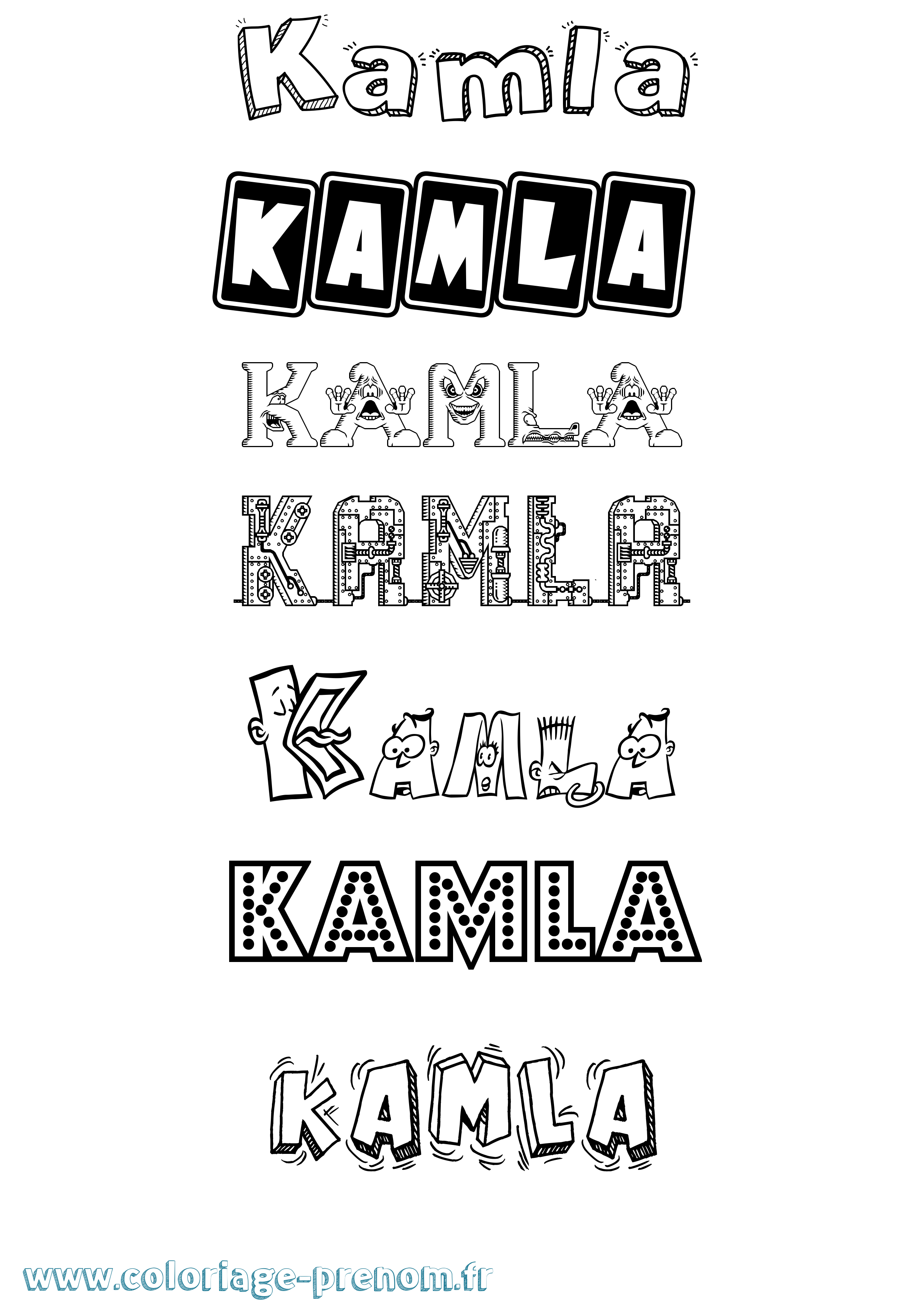 Coloriage Kamla Fun Coloriage prénom Kamla Fun