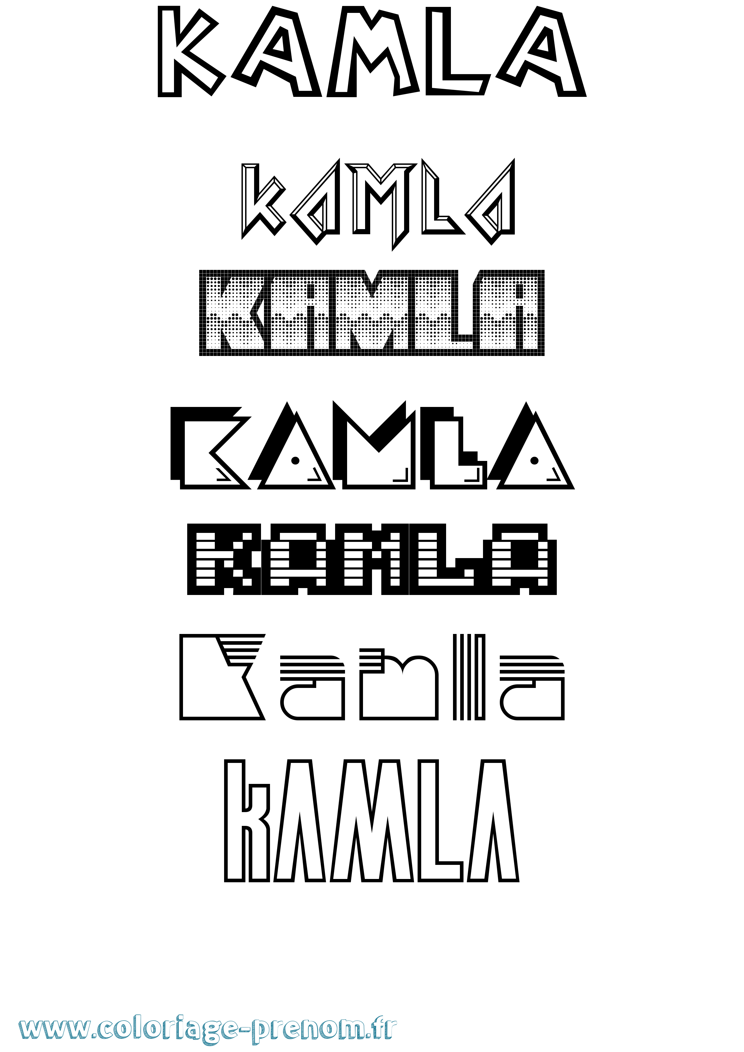 Coloriage Kamla Jeux Vidéos Coloriage prénom Kamla Jeux Vidéos