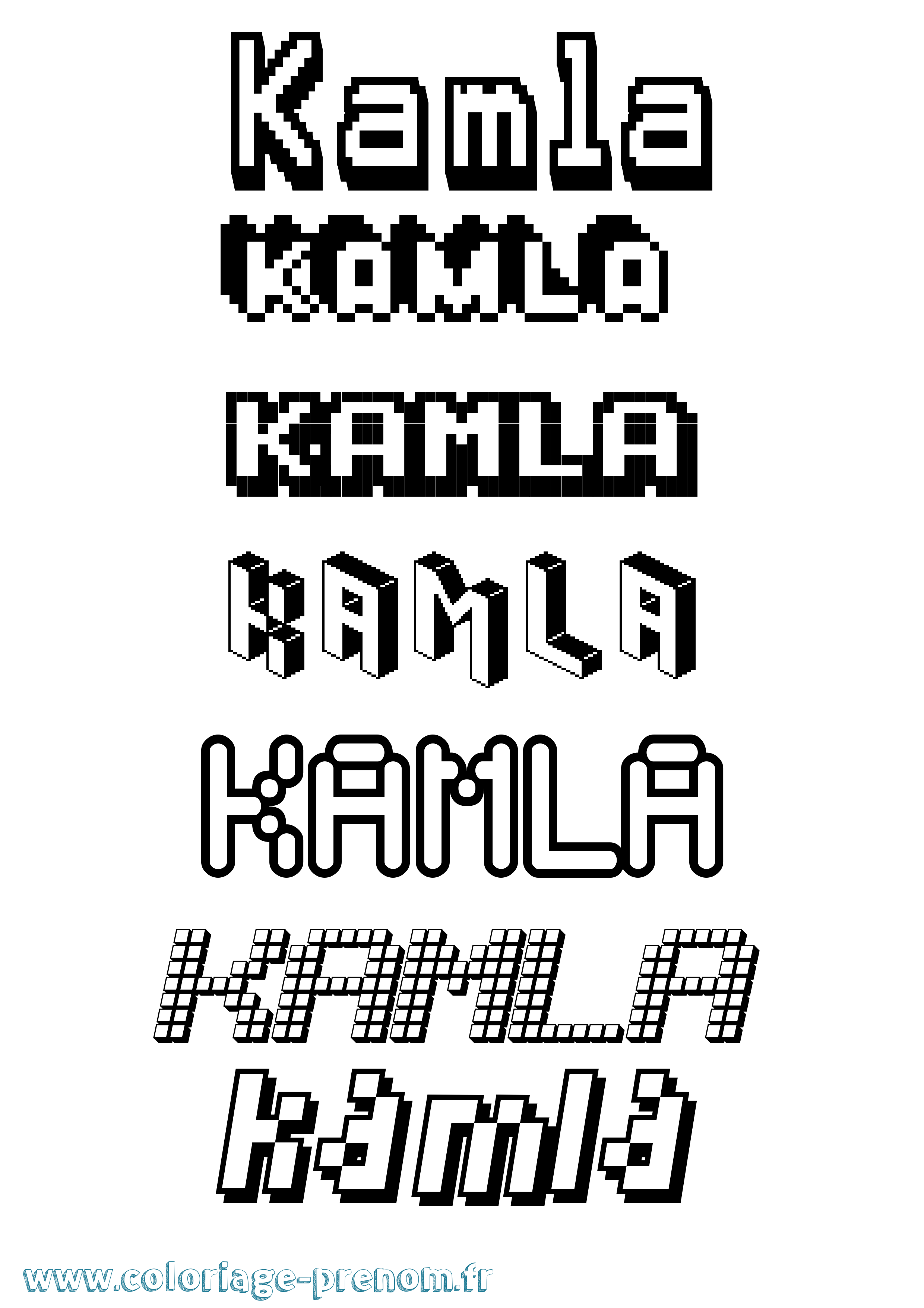 Coloriage Kamla Pixel Coloriage prénom Kamla Pixel