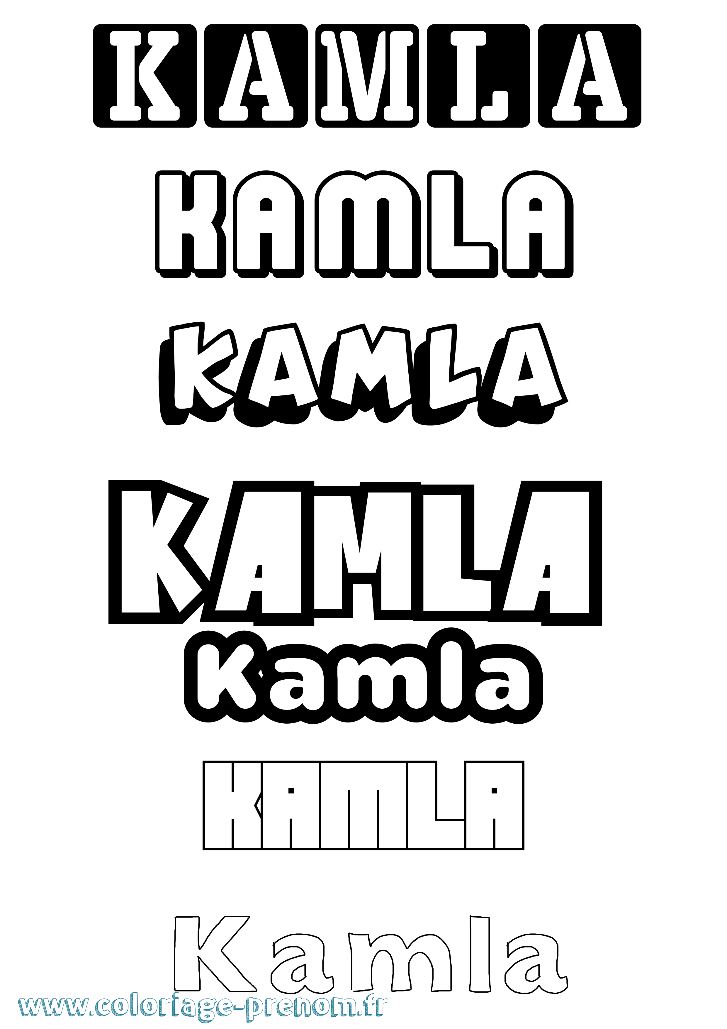 Coloriage Kamla Simple Coloriage prénom Kamla Simple