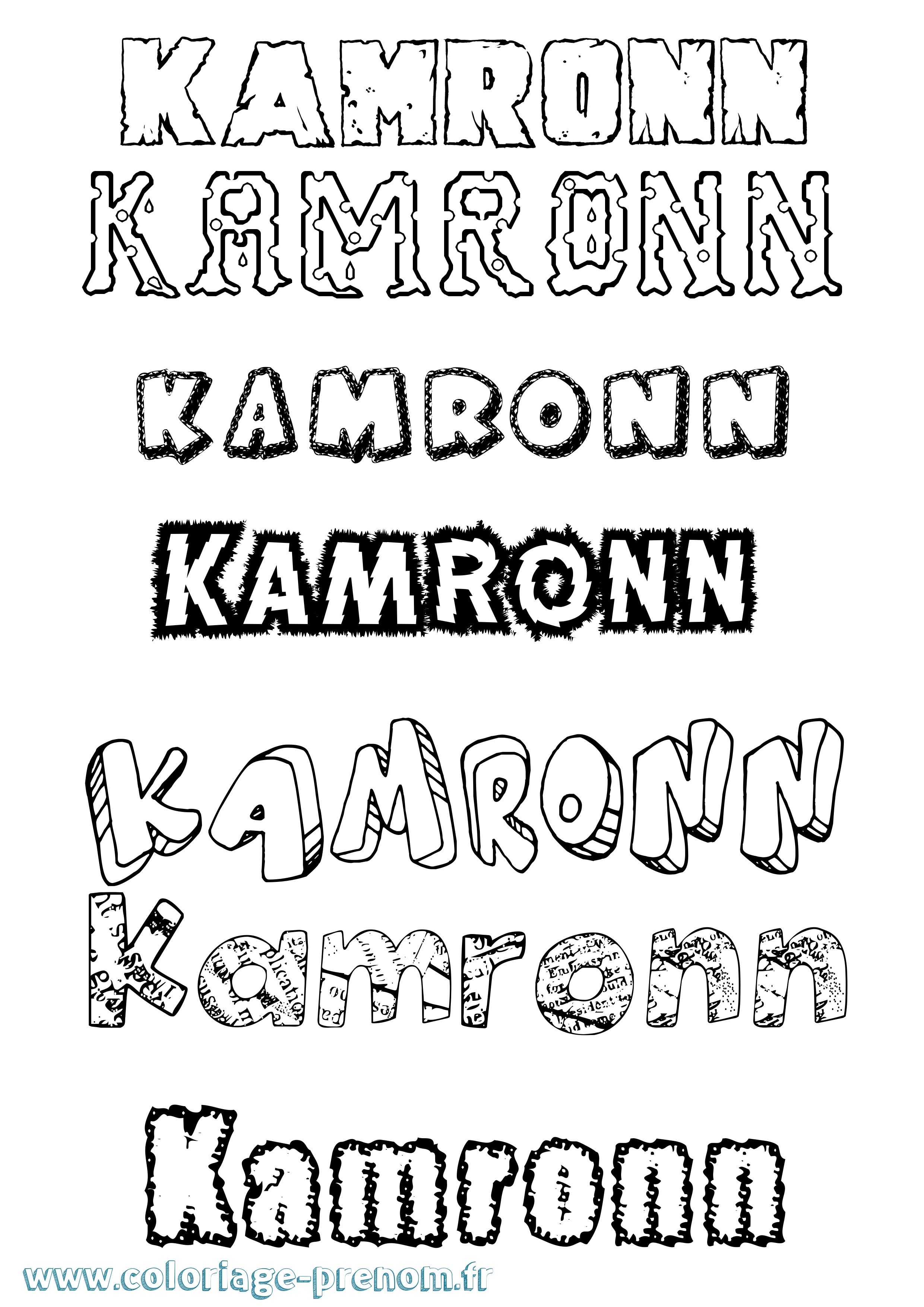 Coloriage Kamronn Destructuré Coloriage prénom Kamronn Destructuré
