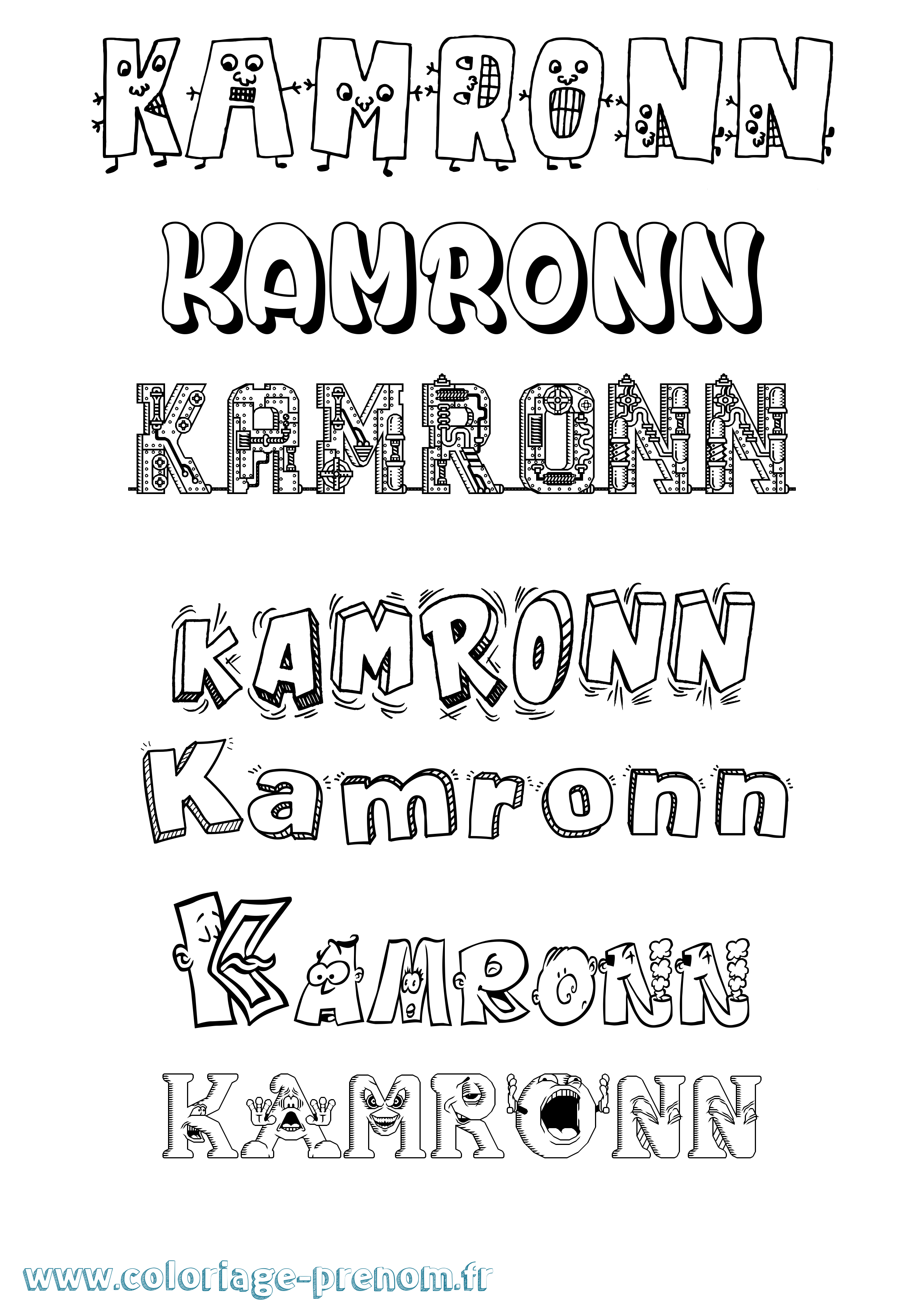 Coloriage Kamronn Fun Coloriage prénom Kamronn Fun