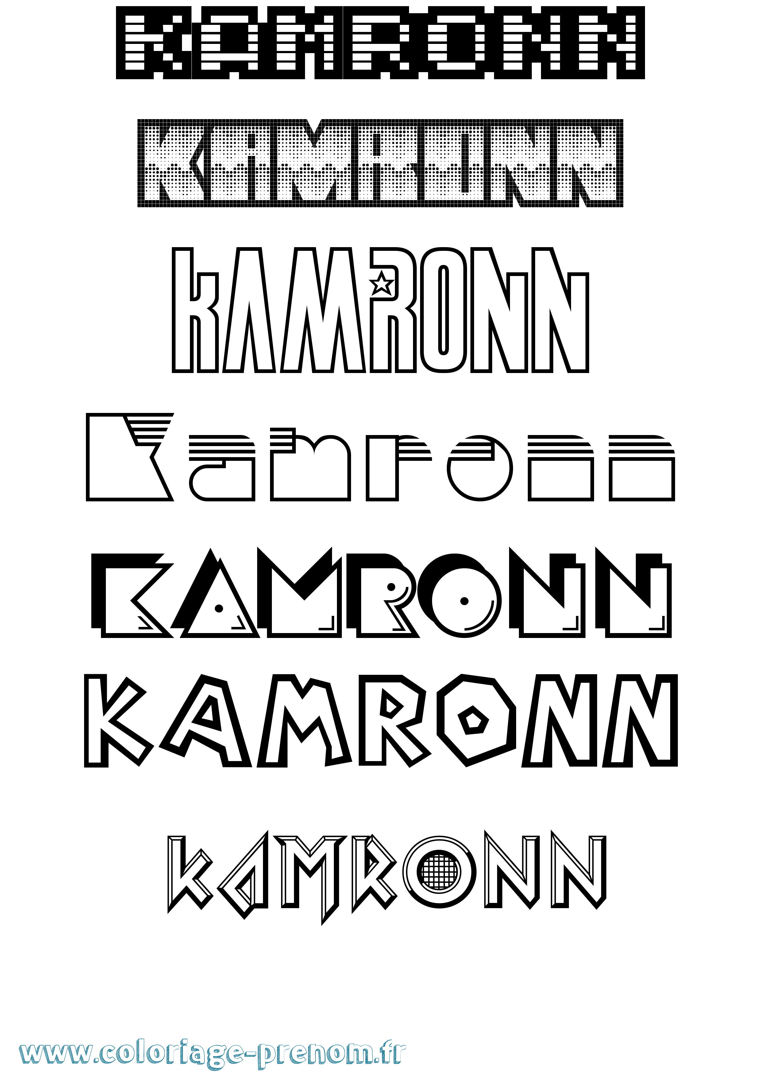 Coloriage Kamronn Jeux Vidéos Coloriage prénom Kamronn Jeux Vidéos