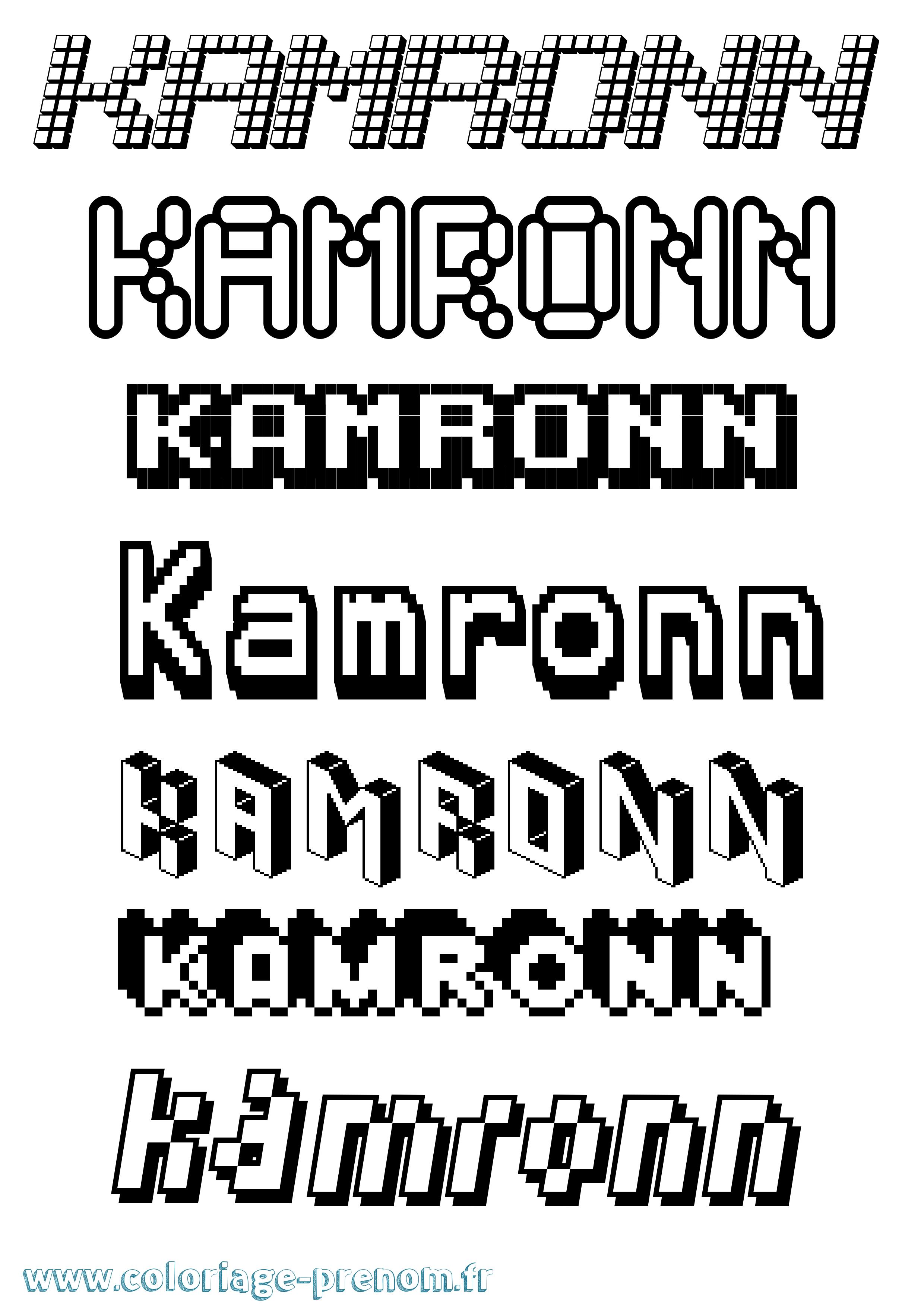 Coloriage Kamronn Pixel Coloriage prénom Kamronn Pixel