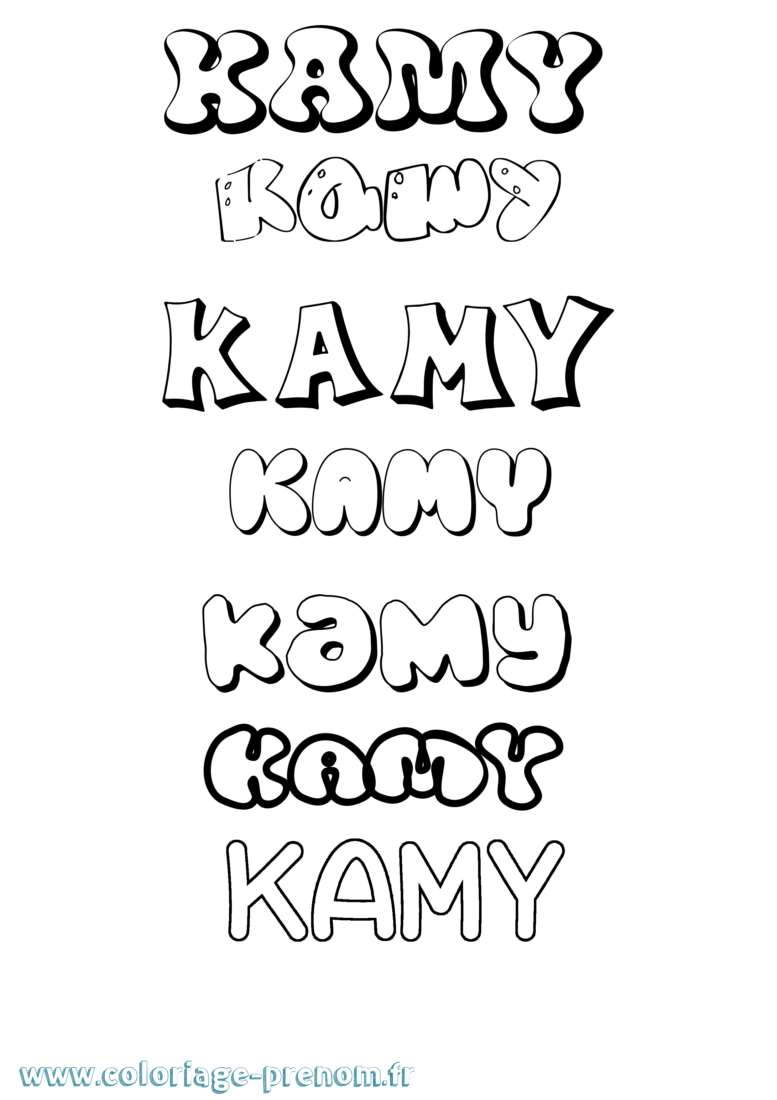 Coloriage Kamy Bubble Coloriage prénom Kamy Bubble