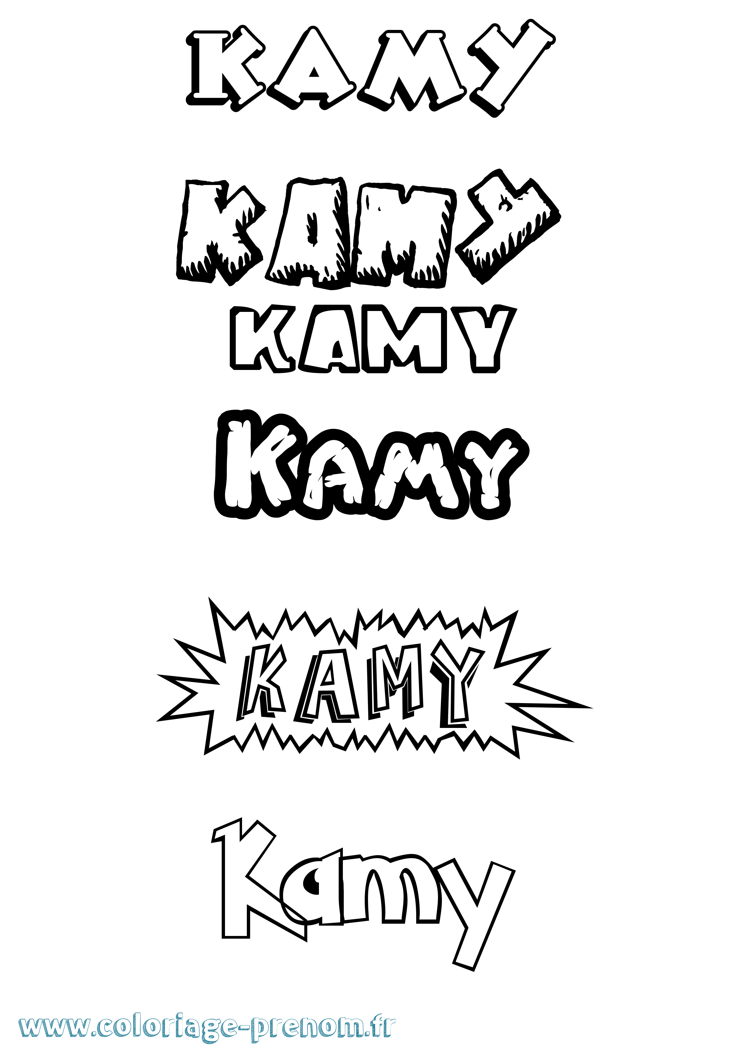 Coloriage Kamy Dessin Animé Coloriage prénom Kamy Dessin Animé