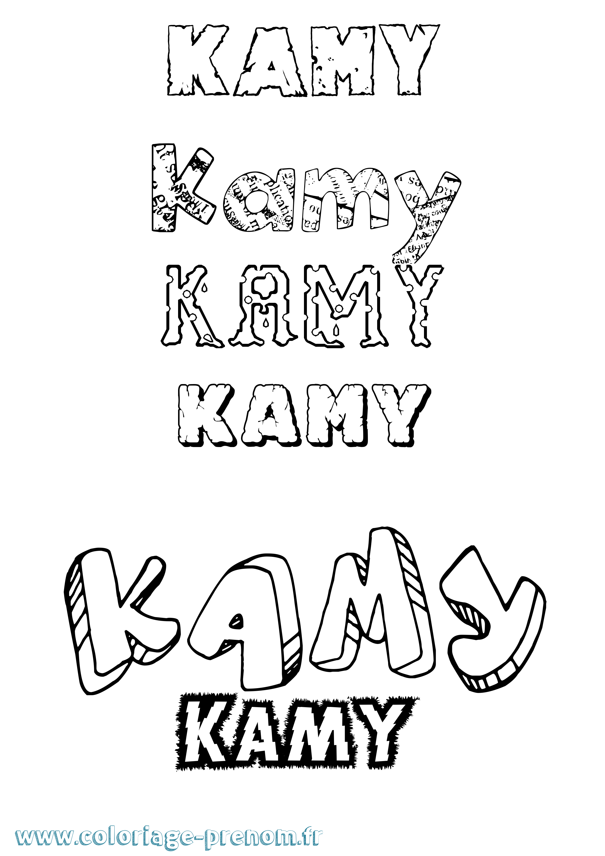Coloriage Kamy Destructuré Coloriage prénom Kamy Destructuré