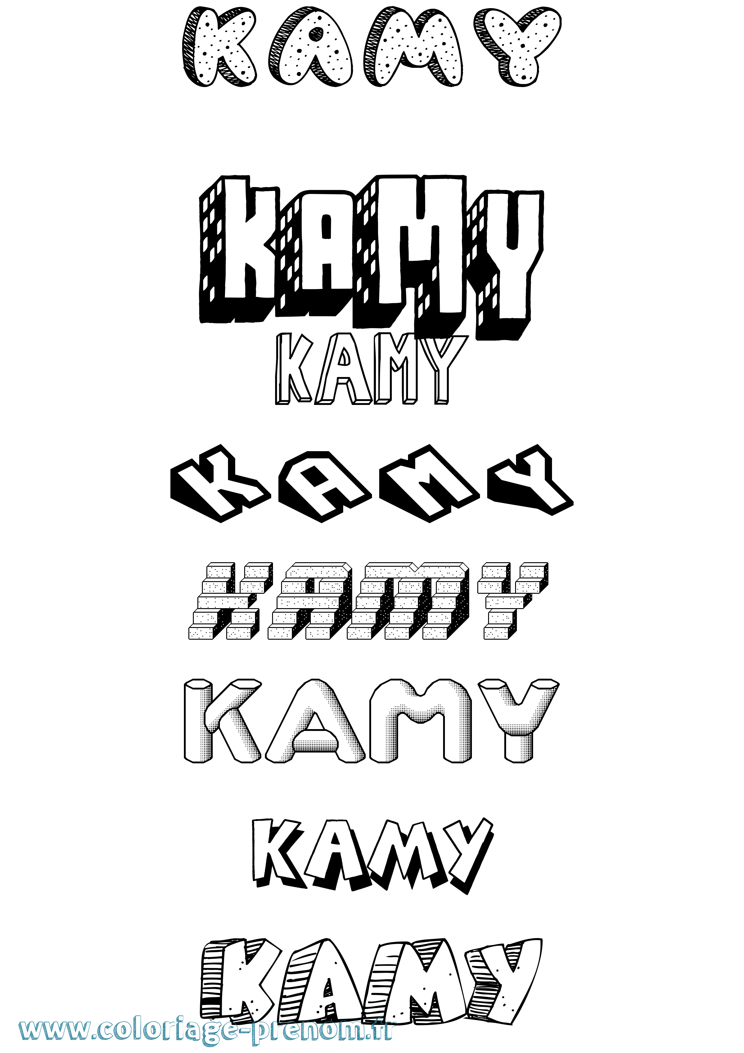 Coloriage Kamy Effet 3D Coloriage prénom Kamy Effet 3D