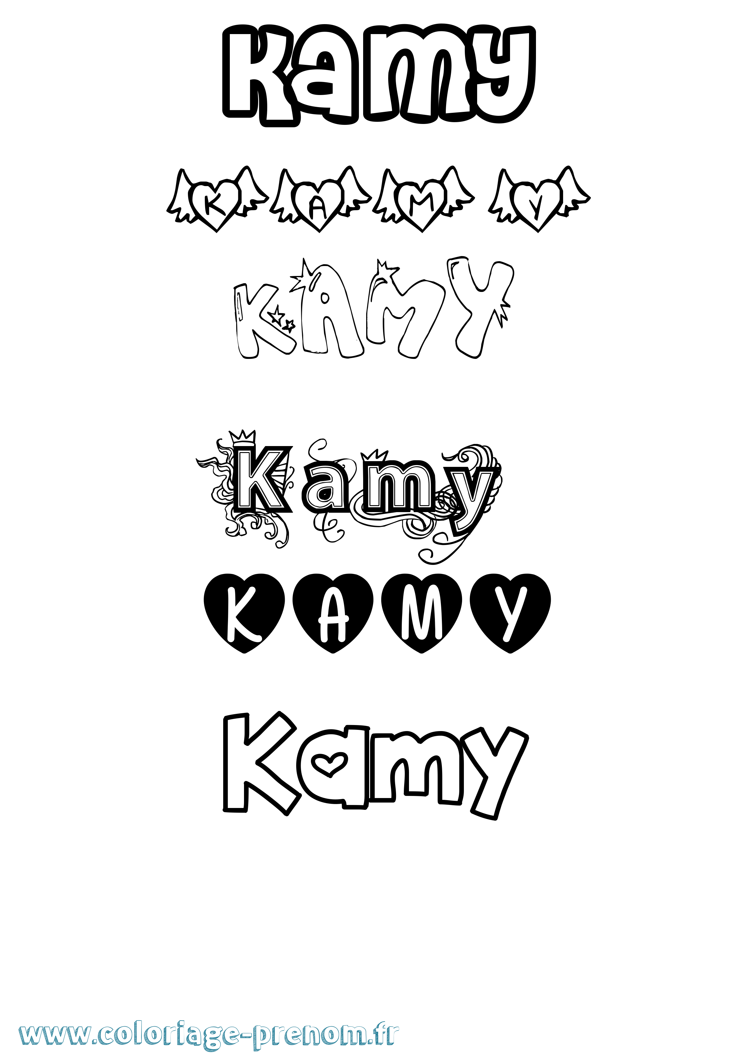 Coloriage Kamy Girly Coloriage prénom Kamy Girly