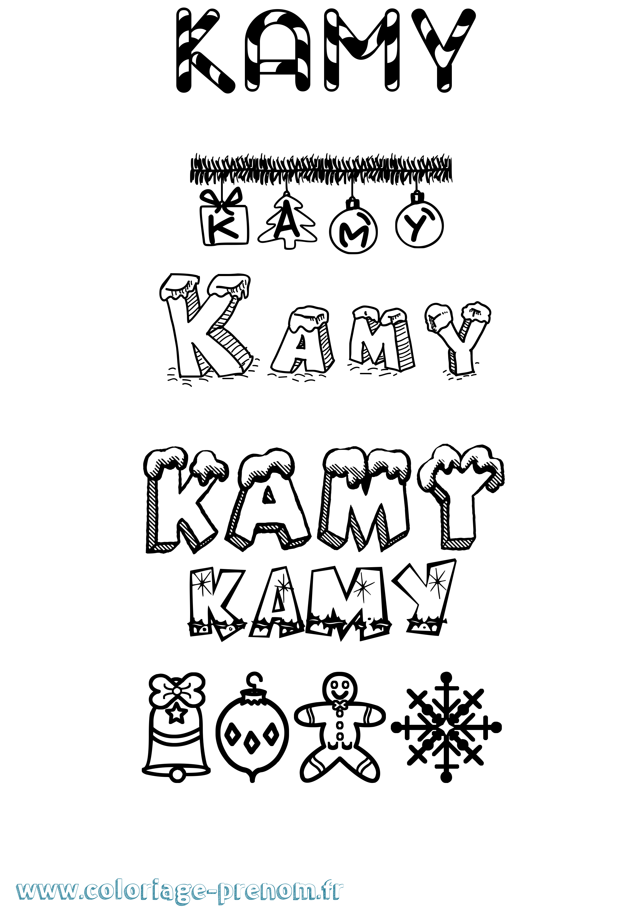 Coloriage Kamy Noël Coloriage prénom Kamy Noël