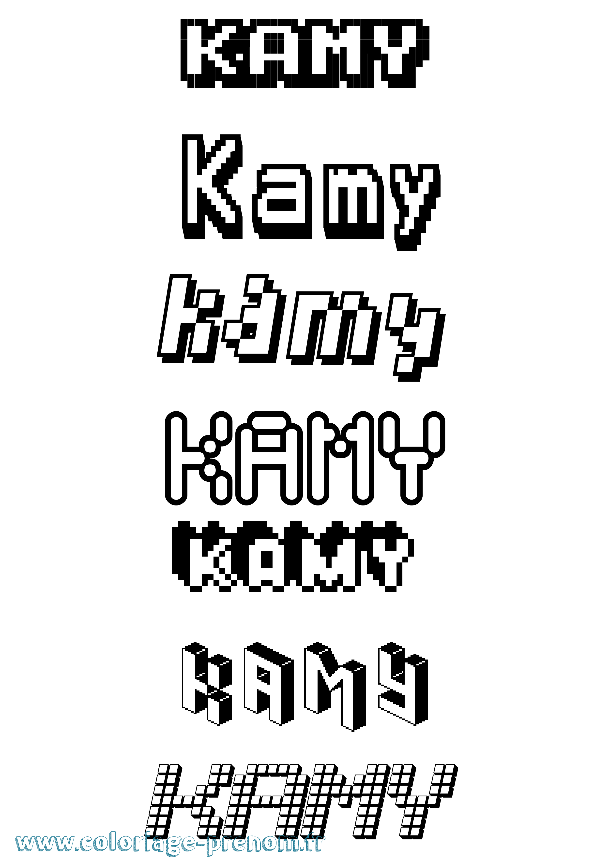 Coloriage Kamy Pixel Coloriage prénom Kamy Pixel