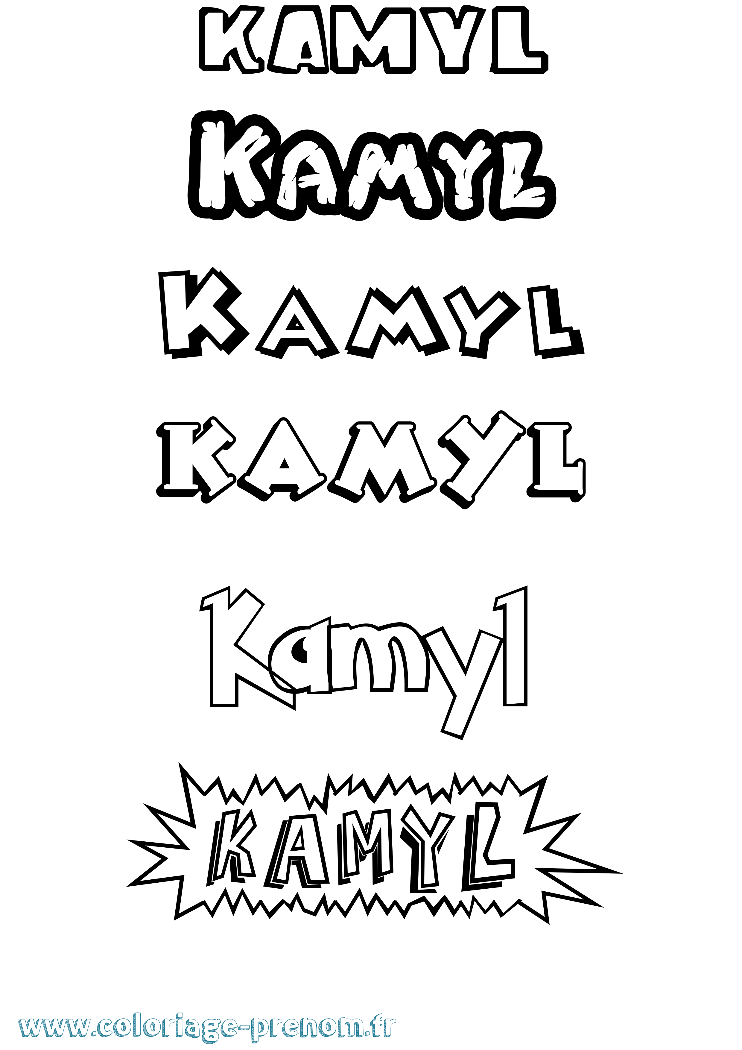 Coloriage Kamyl Dessin Animé Coloriage prénom Kamyl Dessin Animé