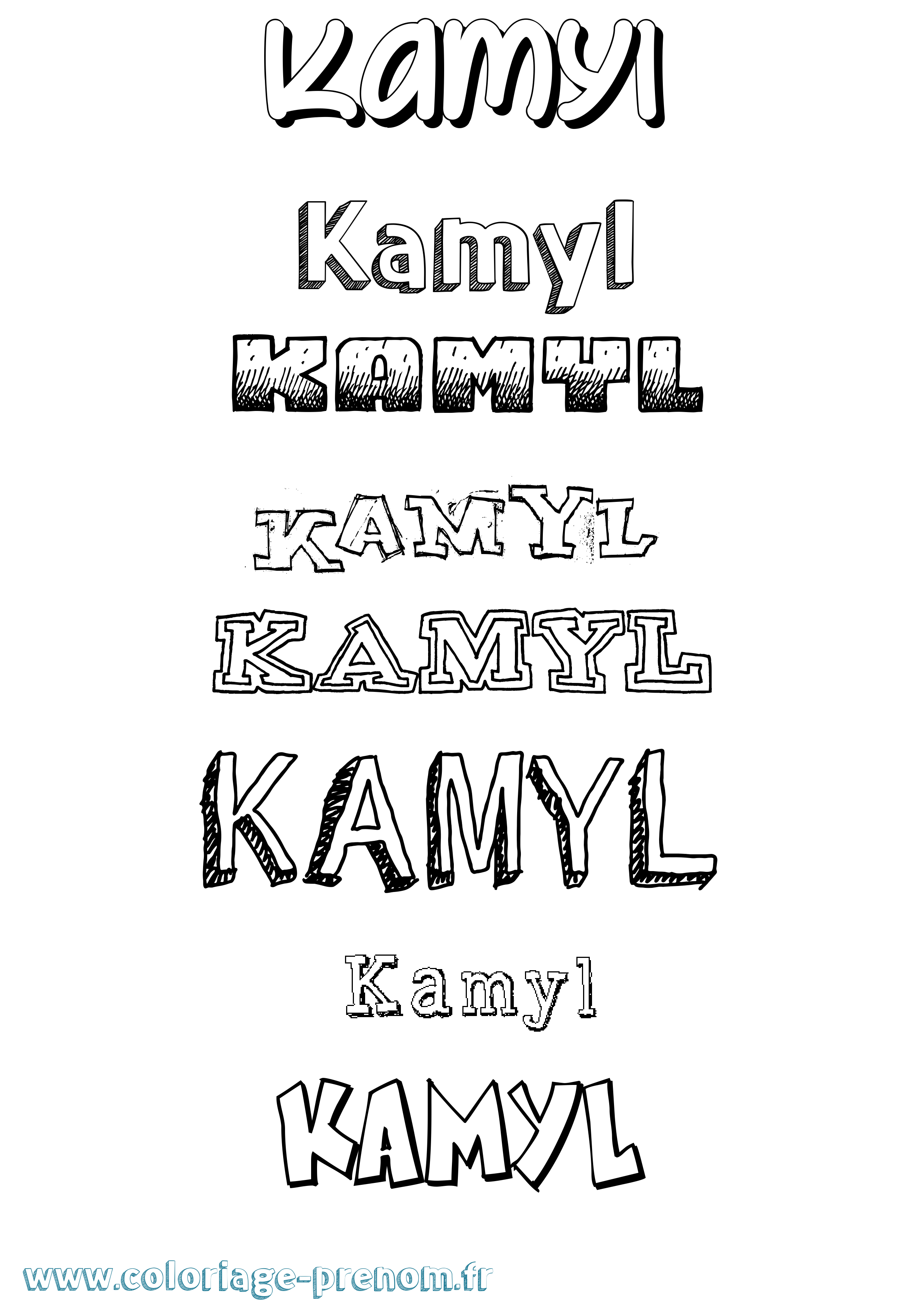 Coloriage Kamyl Dessiné Coloriage prénom Kamyl Dessiné