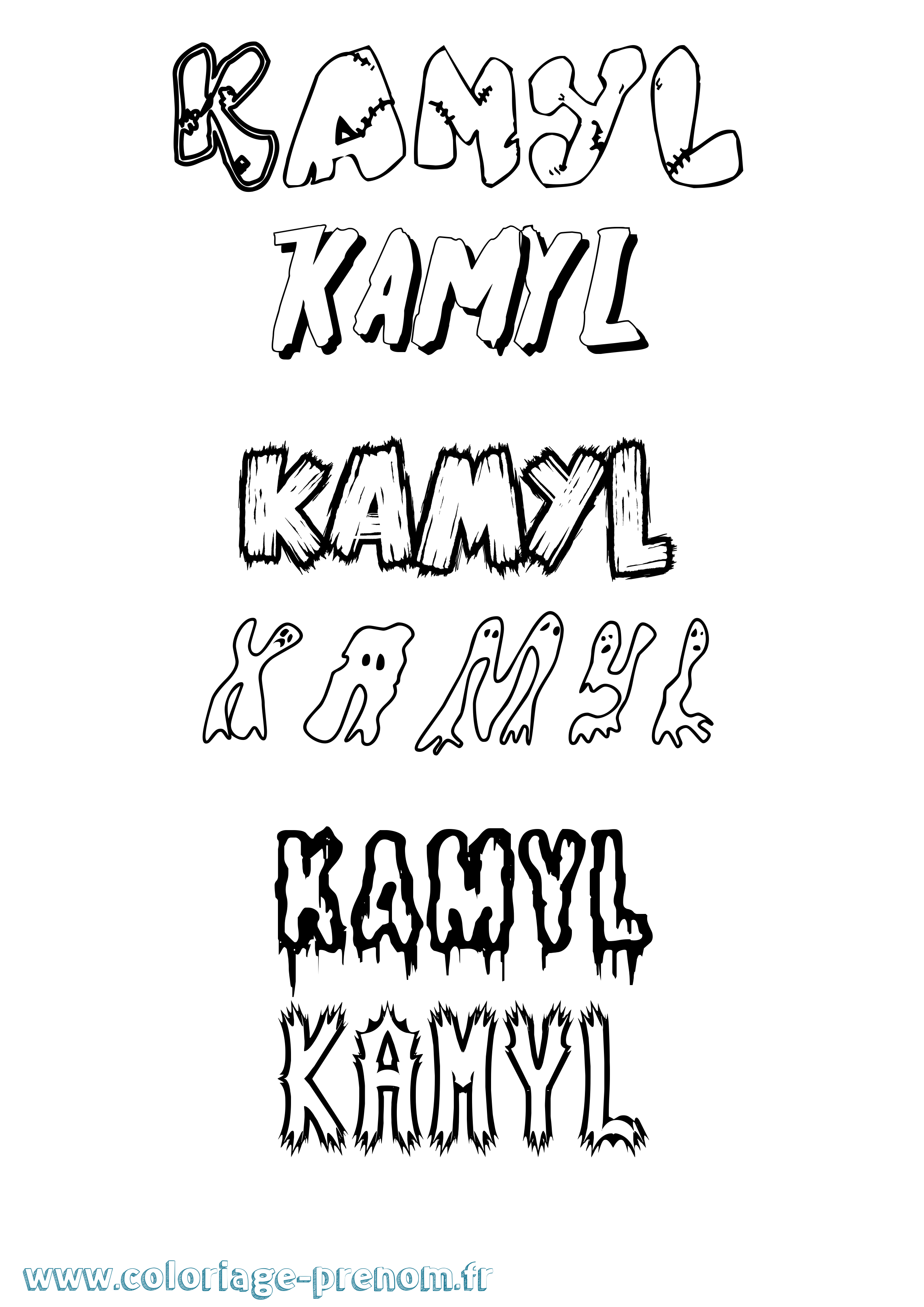 Coloriage Kamyl Frisson Coloriage prénom Kamyl Frisson