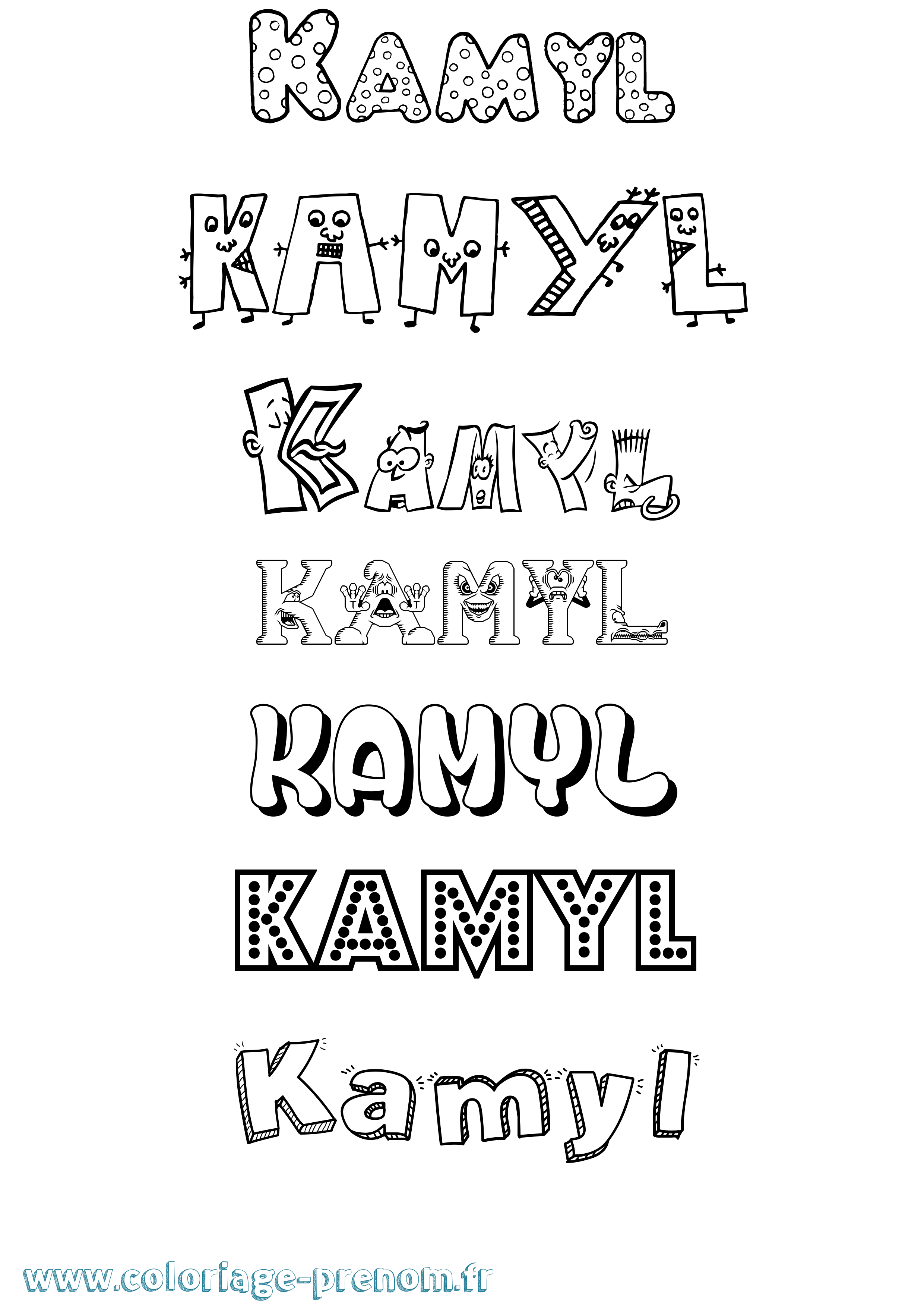 Coloriage Kamyl Fun Coloriage prénom Kamyl Fun