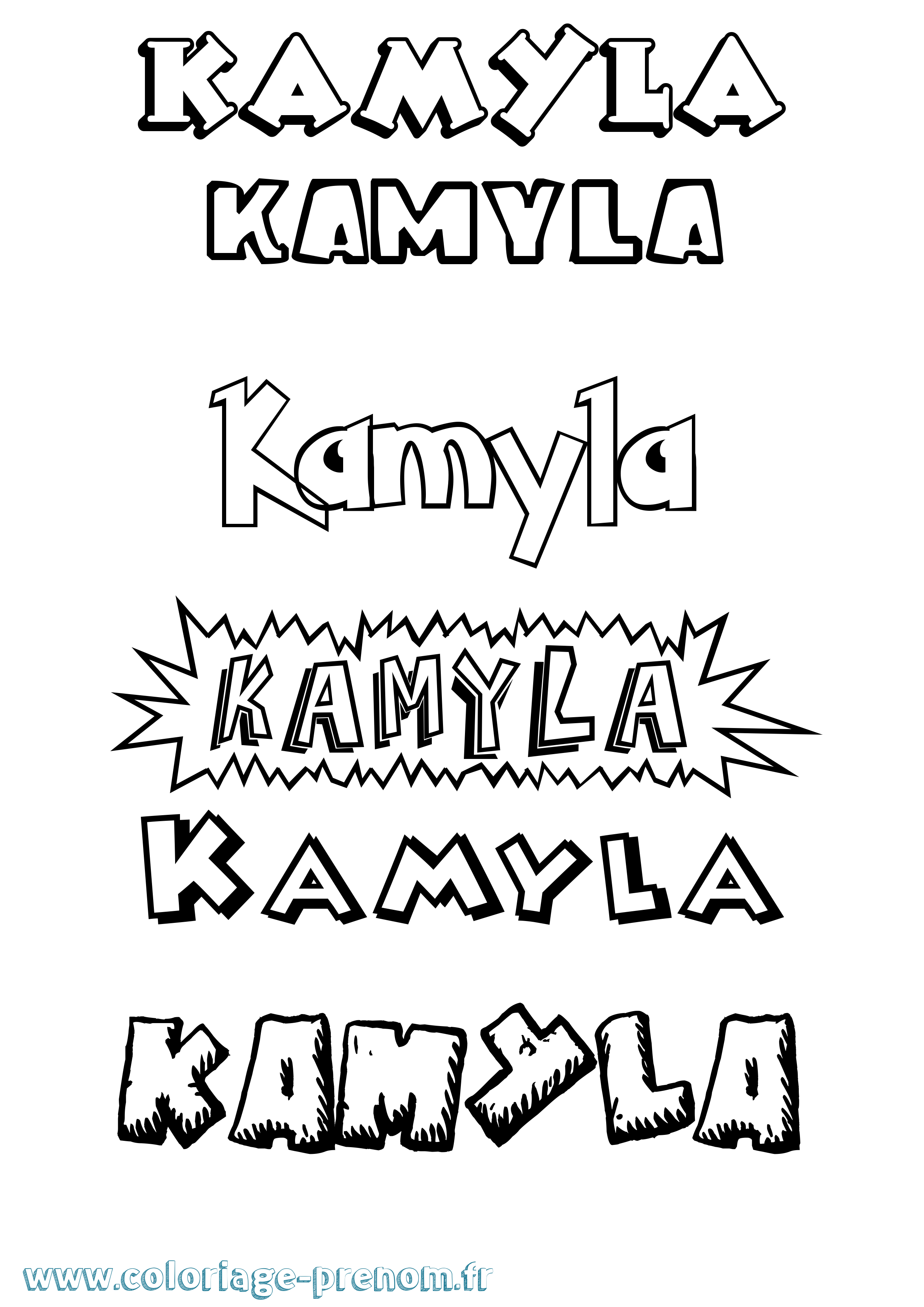 Coloriage Kamyla Dessin Animé Coloriage prénom Kamyla Dessin Animé