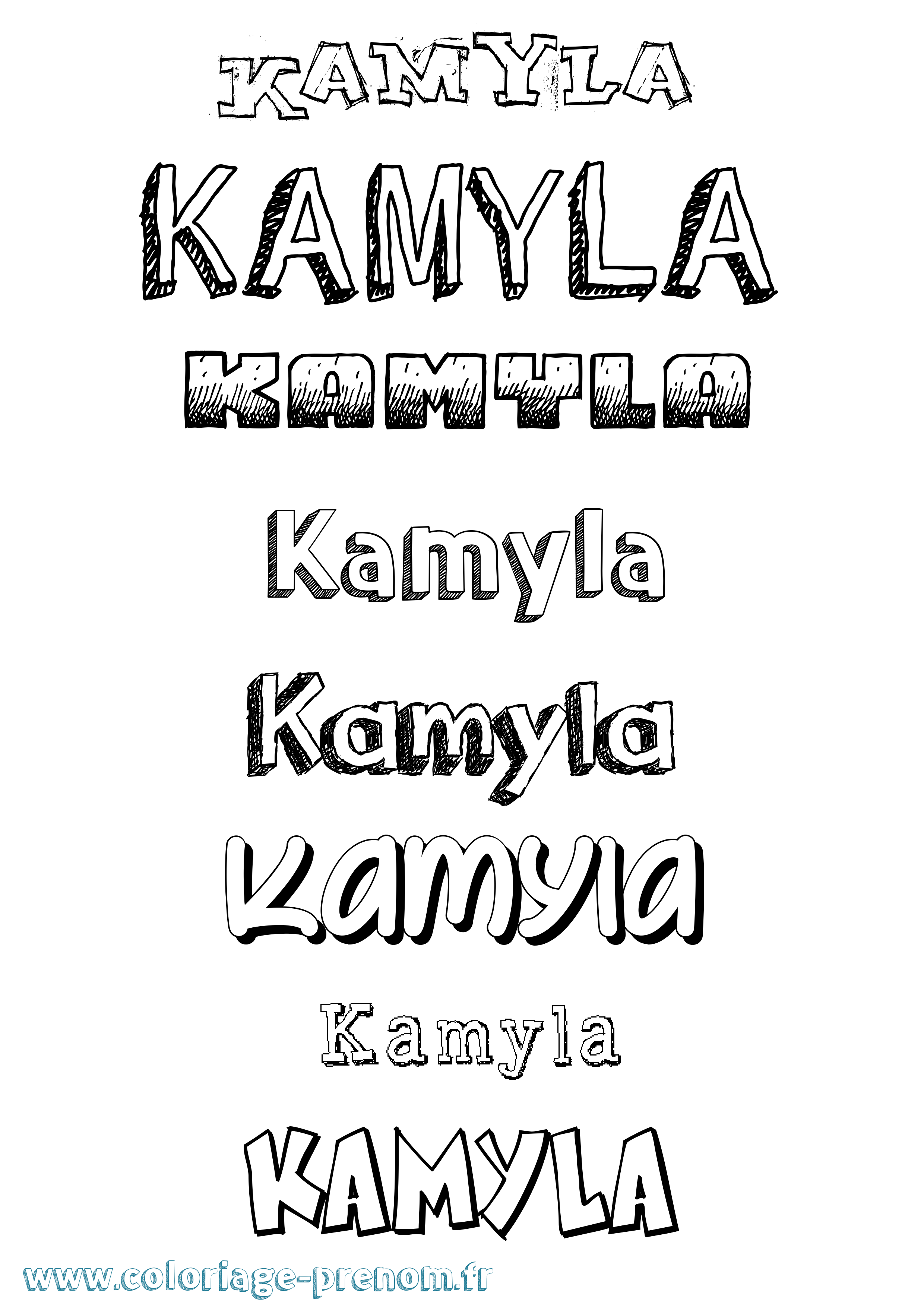 Coloriage Kamyla Dessiné Coloriage prénom Kamyla Dessiné