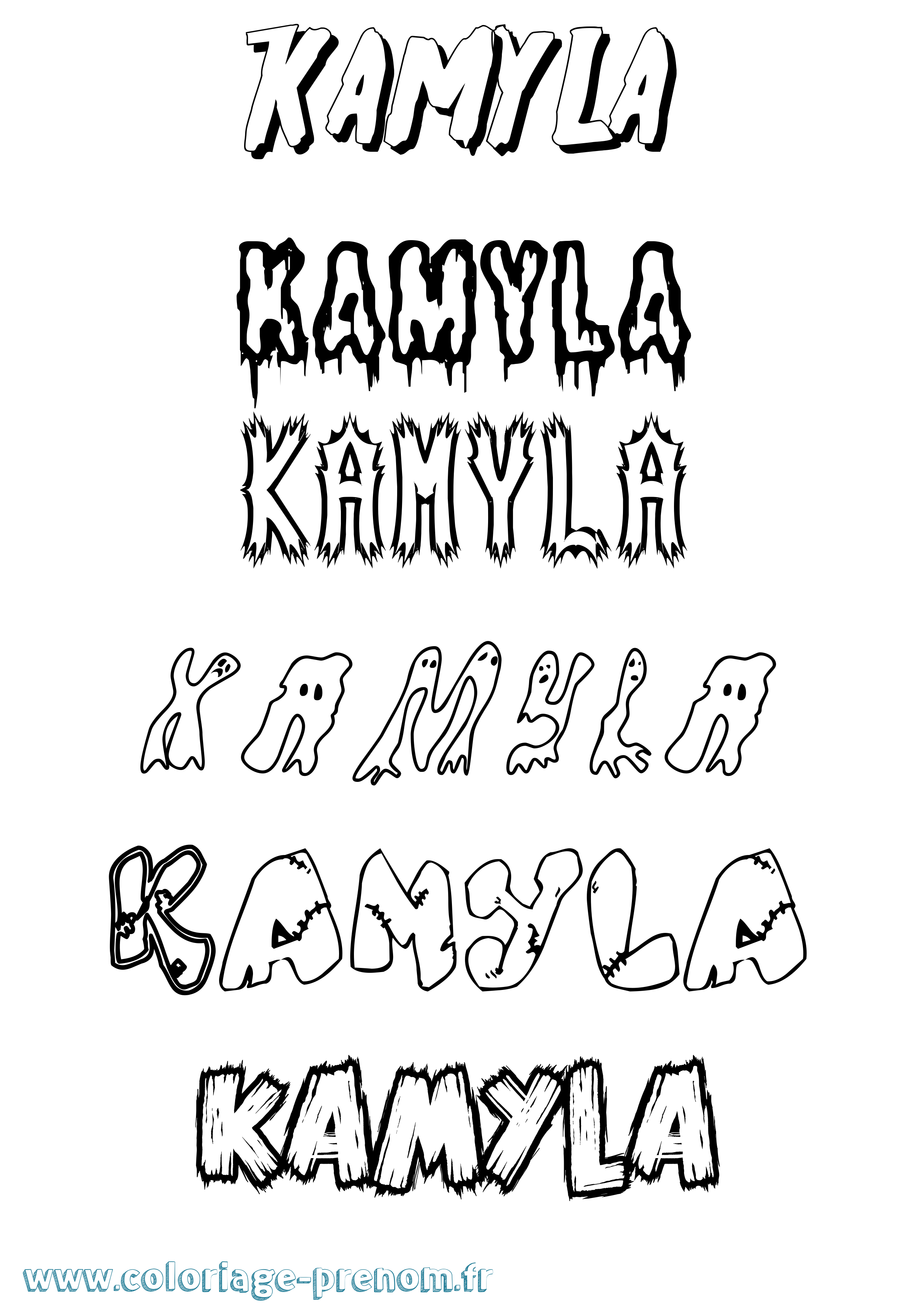 Coloriage Kamyla Frisson Coloriage prénom Kamyla Frisson