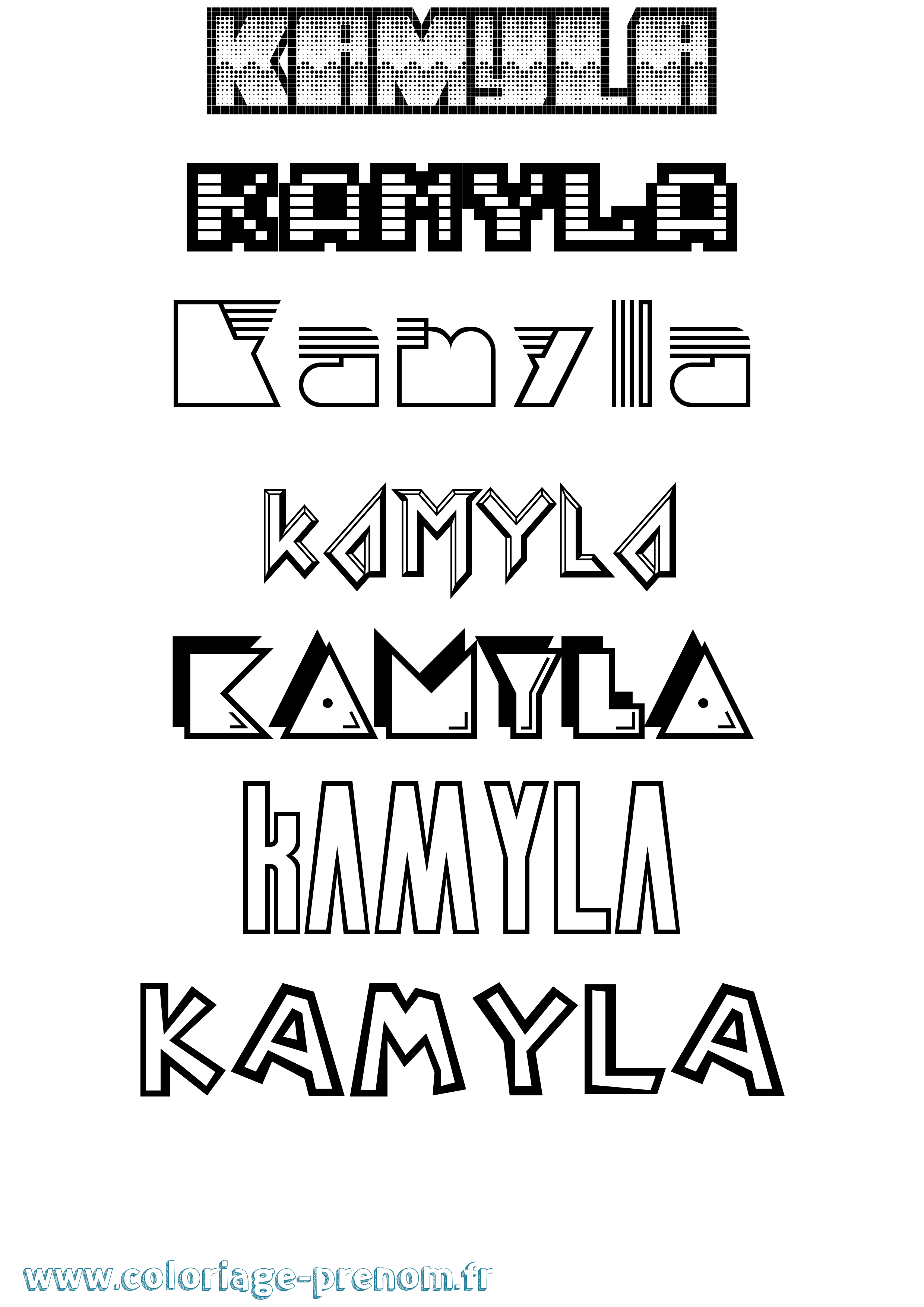 Coloriage Kamyla Jeux Vidéos Coloriage prénom Kamyla Jeux Vidéos