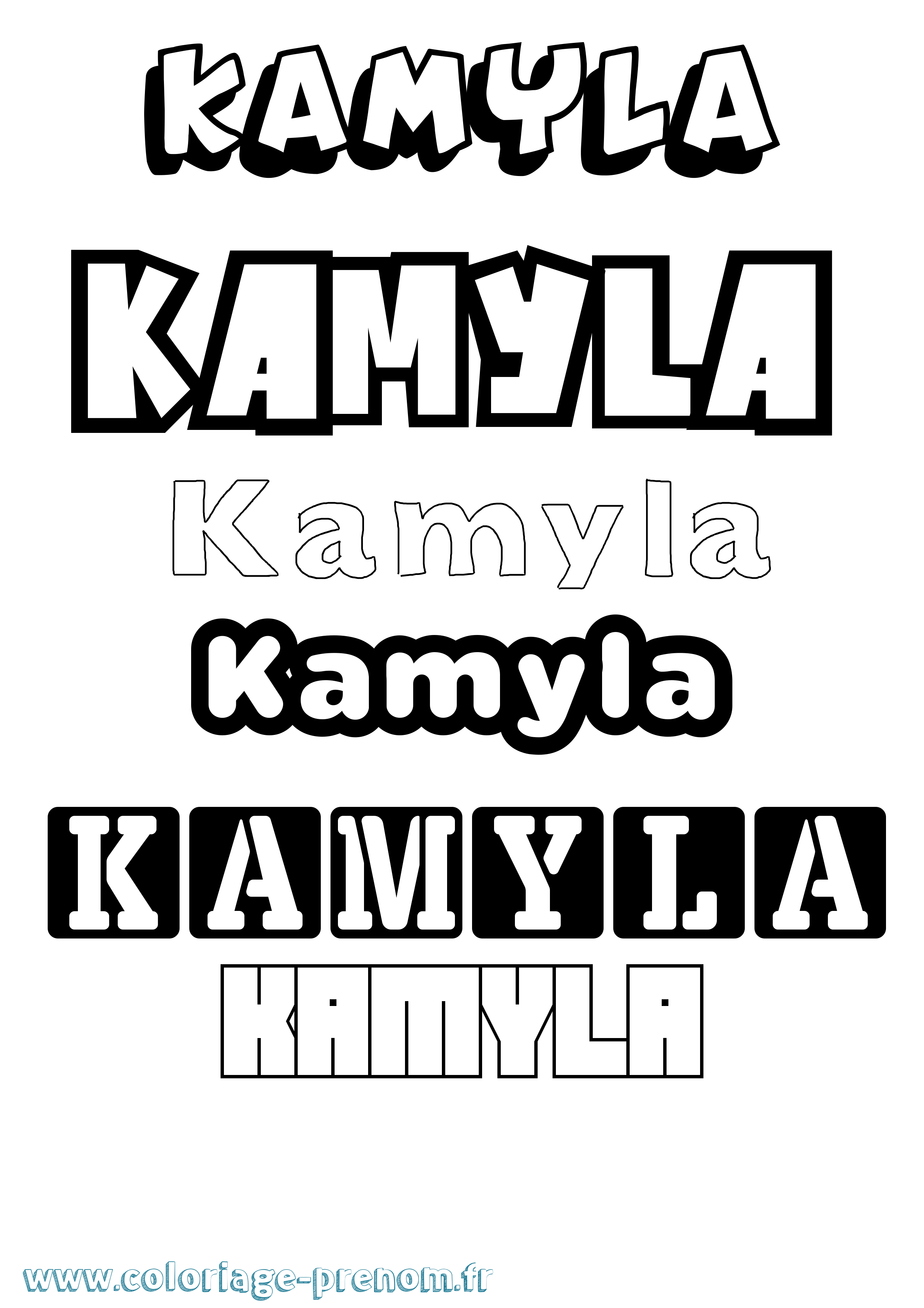 Coloriage Kamyla Simple Coloriage prénom Kamyla Simple