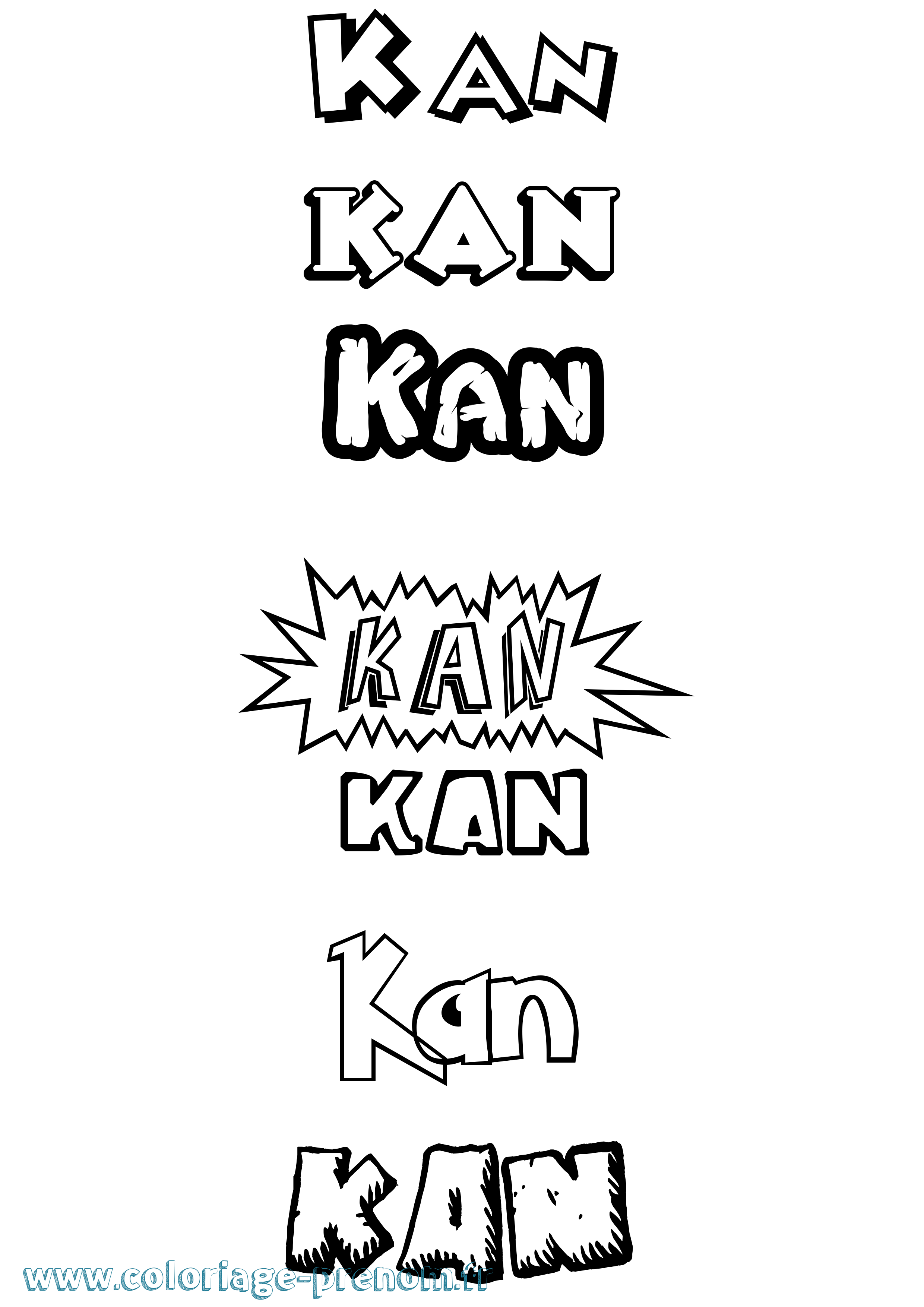 Coloriage Kan Dessin Animé Coloriage prénom Kan Dessin Animé