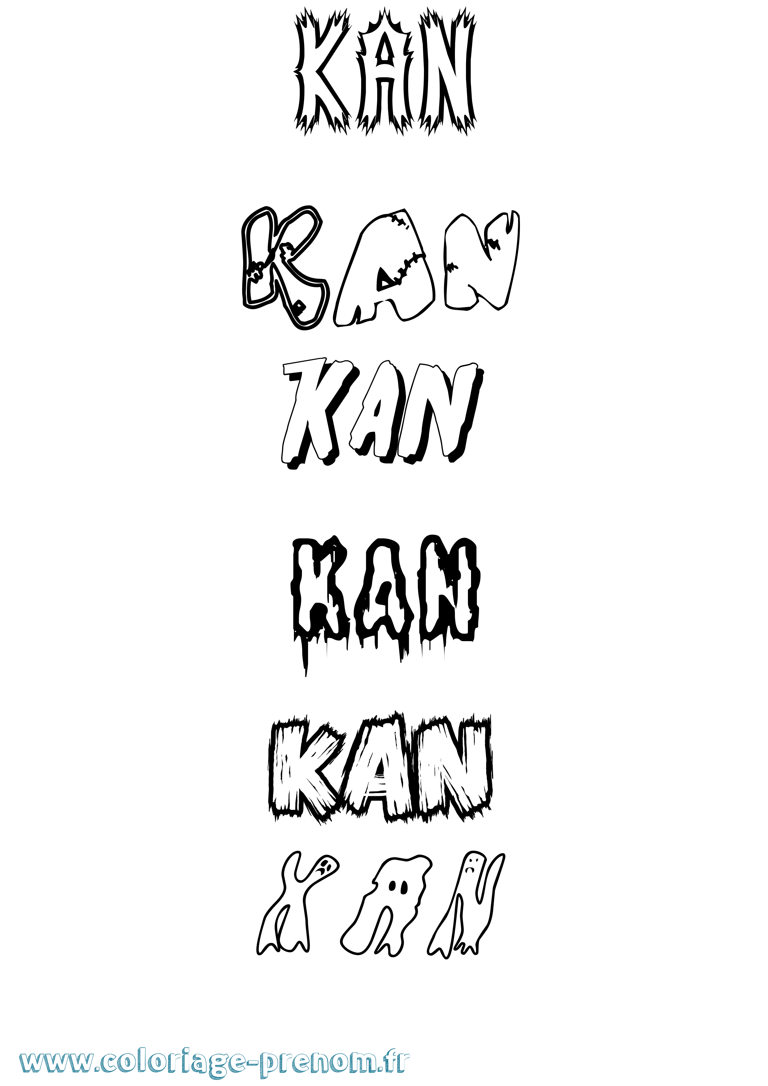 Coloriage Kan Frisson Coloriage prénom Kan Frisson