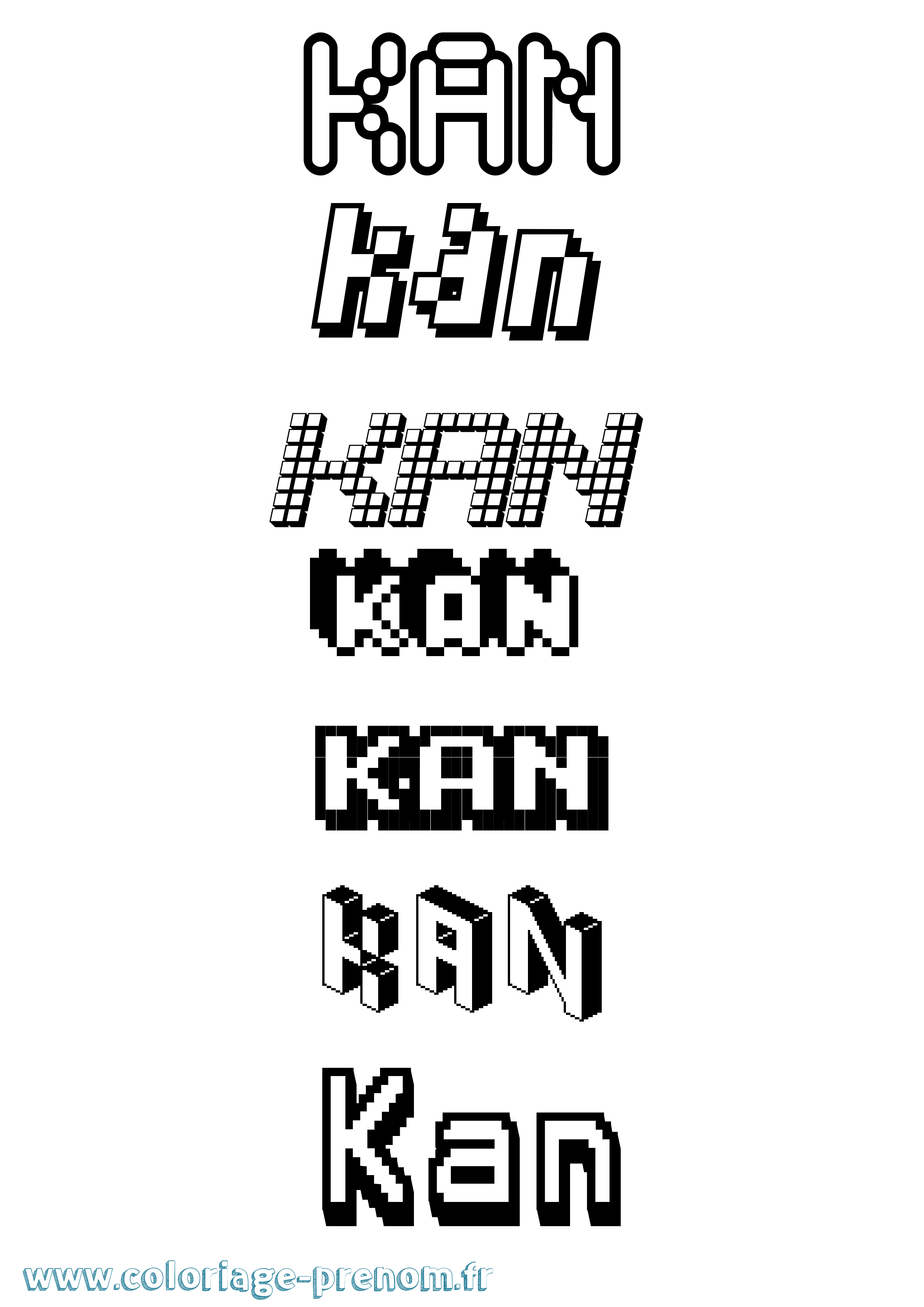 Coloriage Kan Pixel Coloriage prénom Kan Pixel