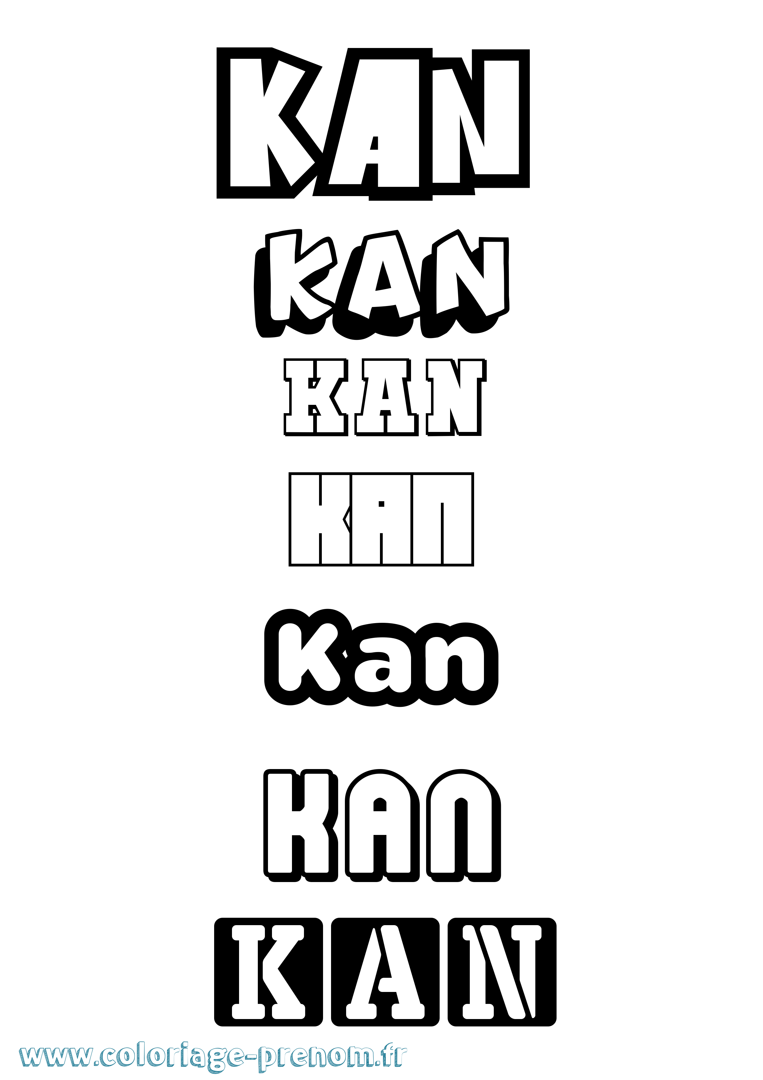 Coloriage Kan Simple Coloriage prénom Kan Simple