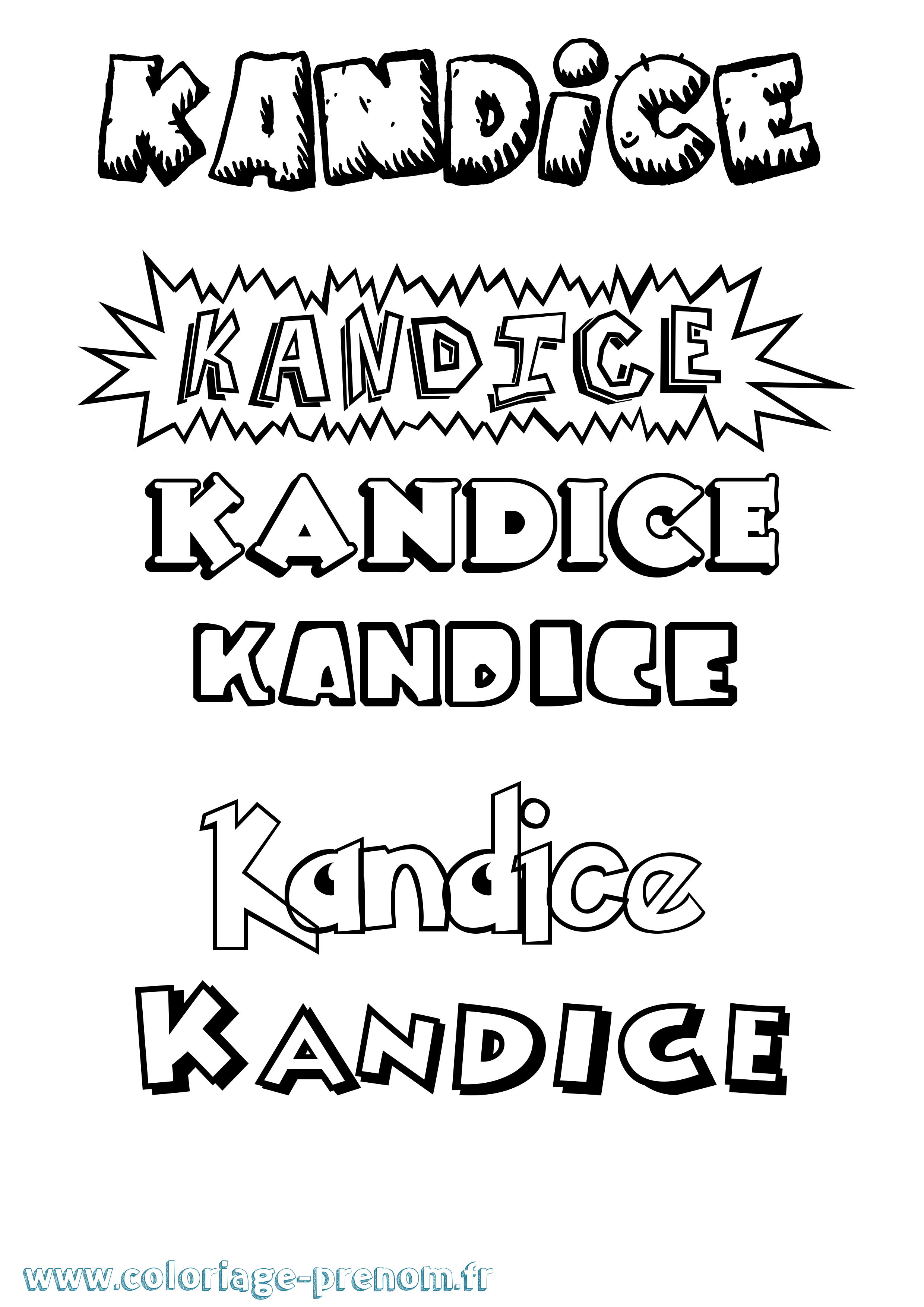Coloriage Kandice Dessin Animé Coloriage prénom Kandice Dessin Animé