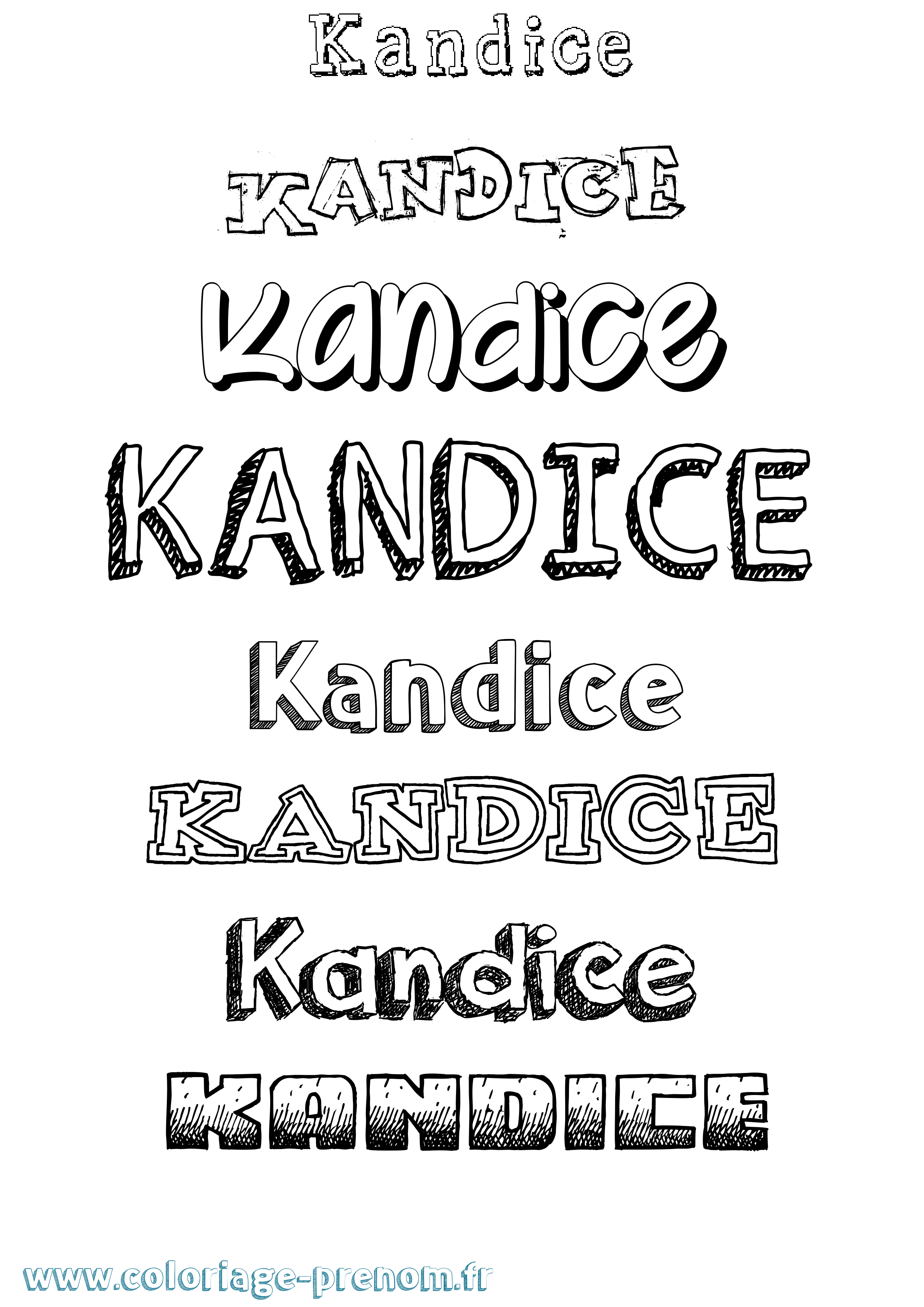 Coloriage Kandice Dessiné Coloriage prénom Kandice Dessiné